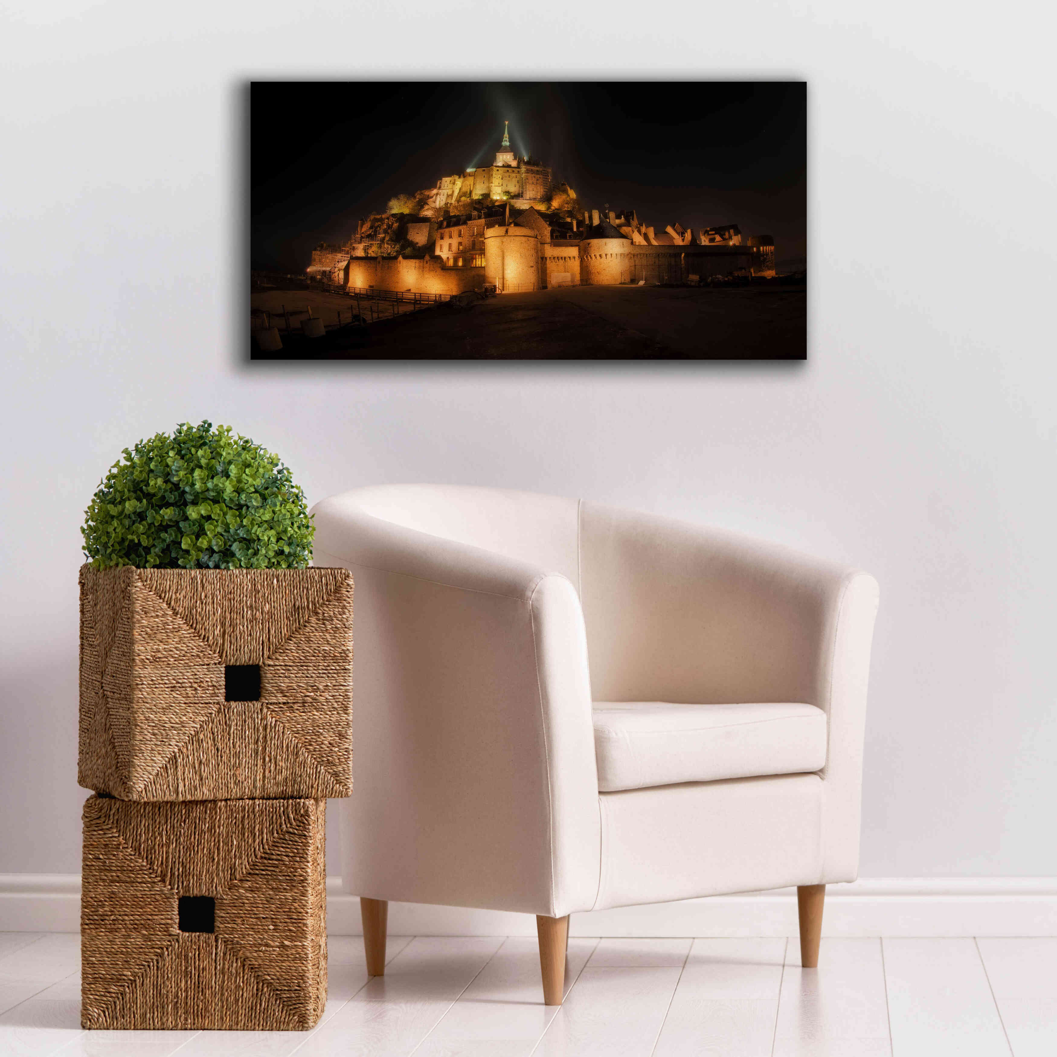 'Mont St Michel' by Sebastien Lory, Giclee Canvas Wall Art,40 x 20