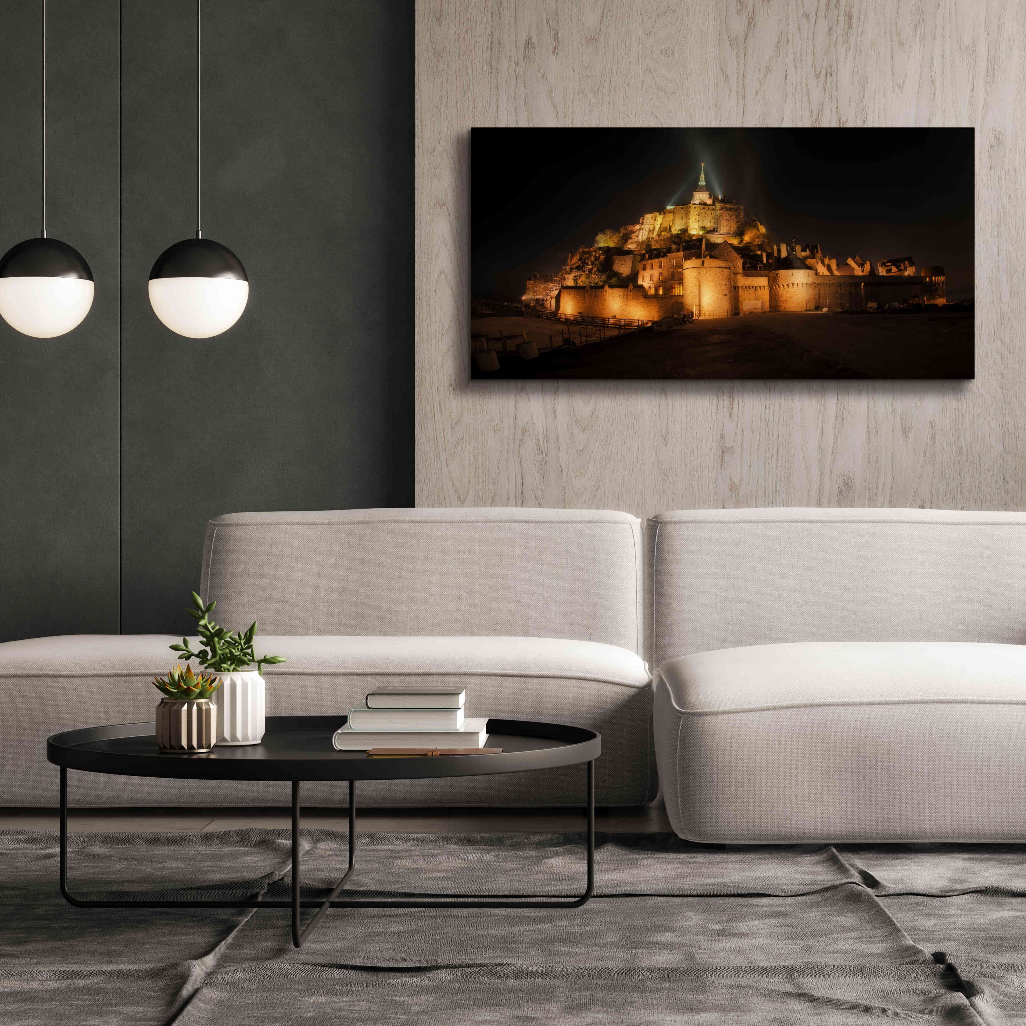 'Mont St Michel' by Sebastien Lory, Giclee Canvas Wall Art,60 x 30