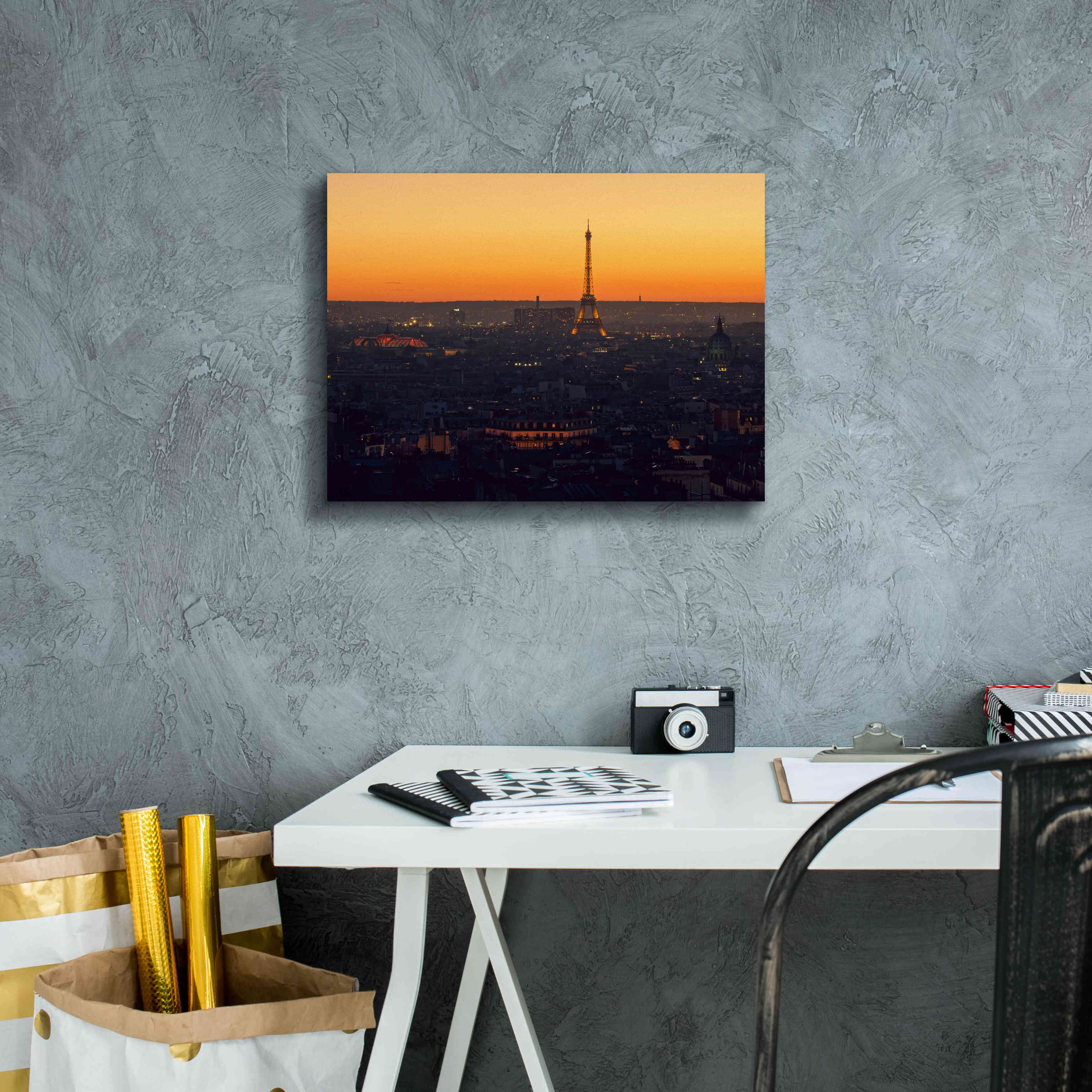 'D Paris' by Sebastien Lory, Giclee Canvas Wall Art,16 x 12