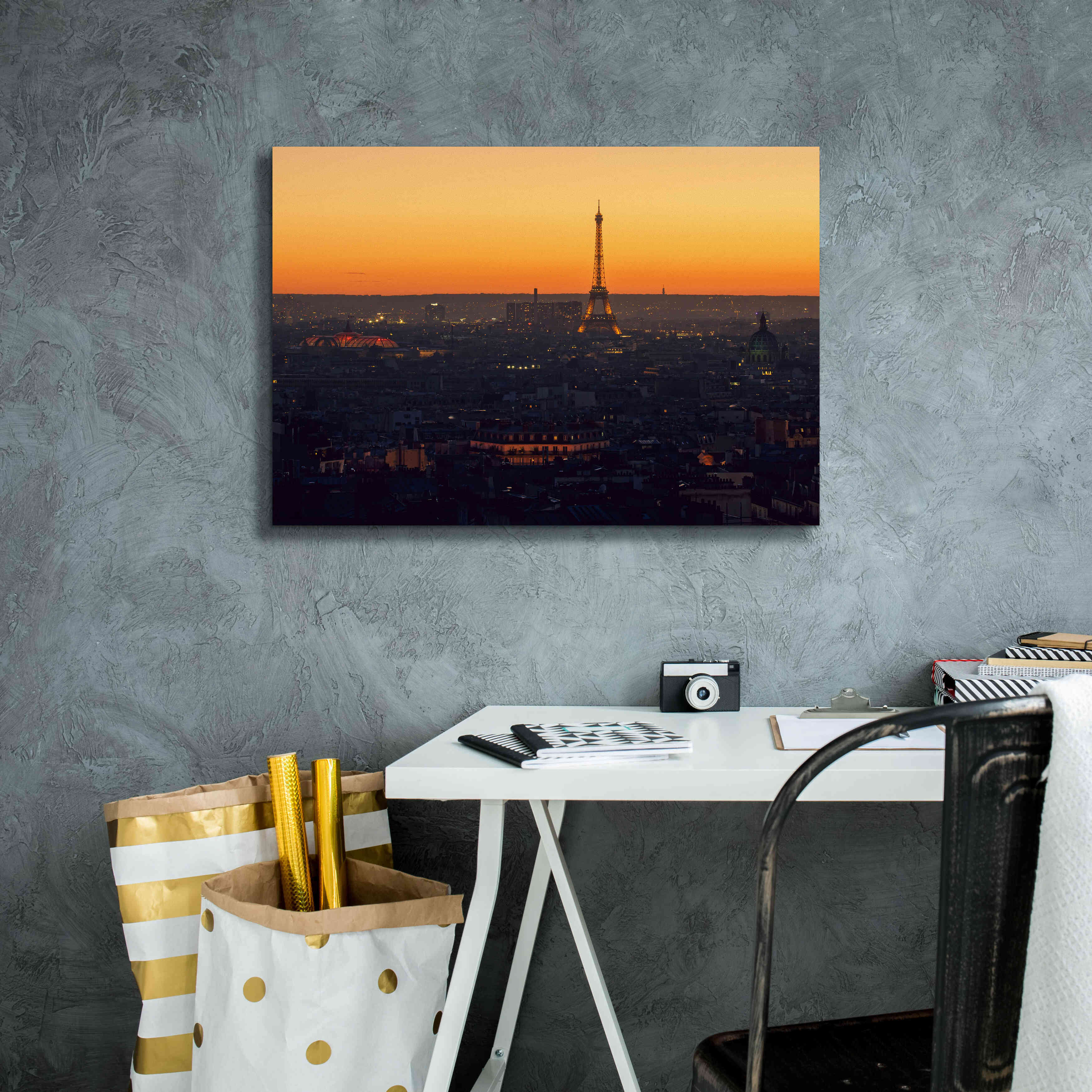 'D Paris' by Sebastien Lory, Giclee Canvas Wall Art,26 x 18