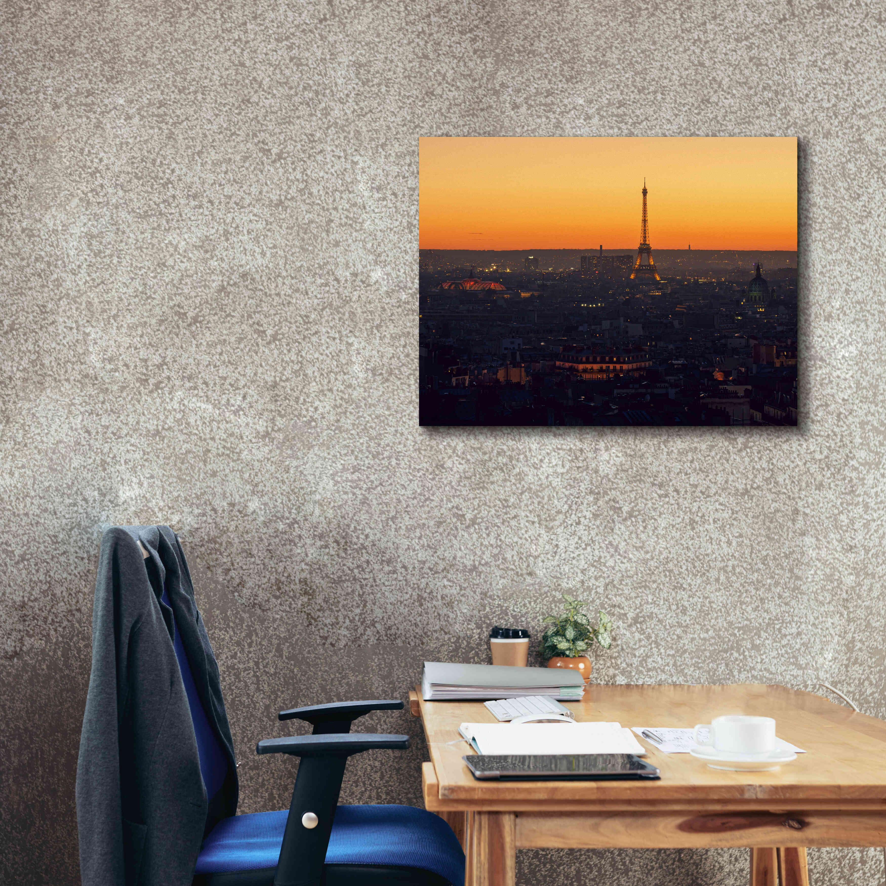 'D Paris' by Sebastien Lory, Giclee Canvas Wall Art,34 x 26