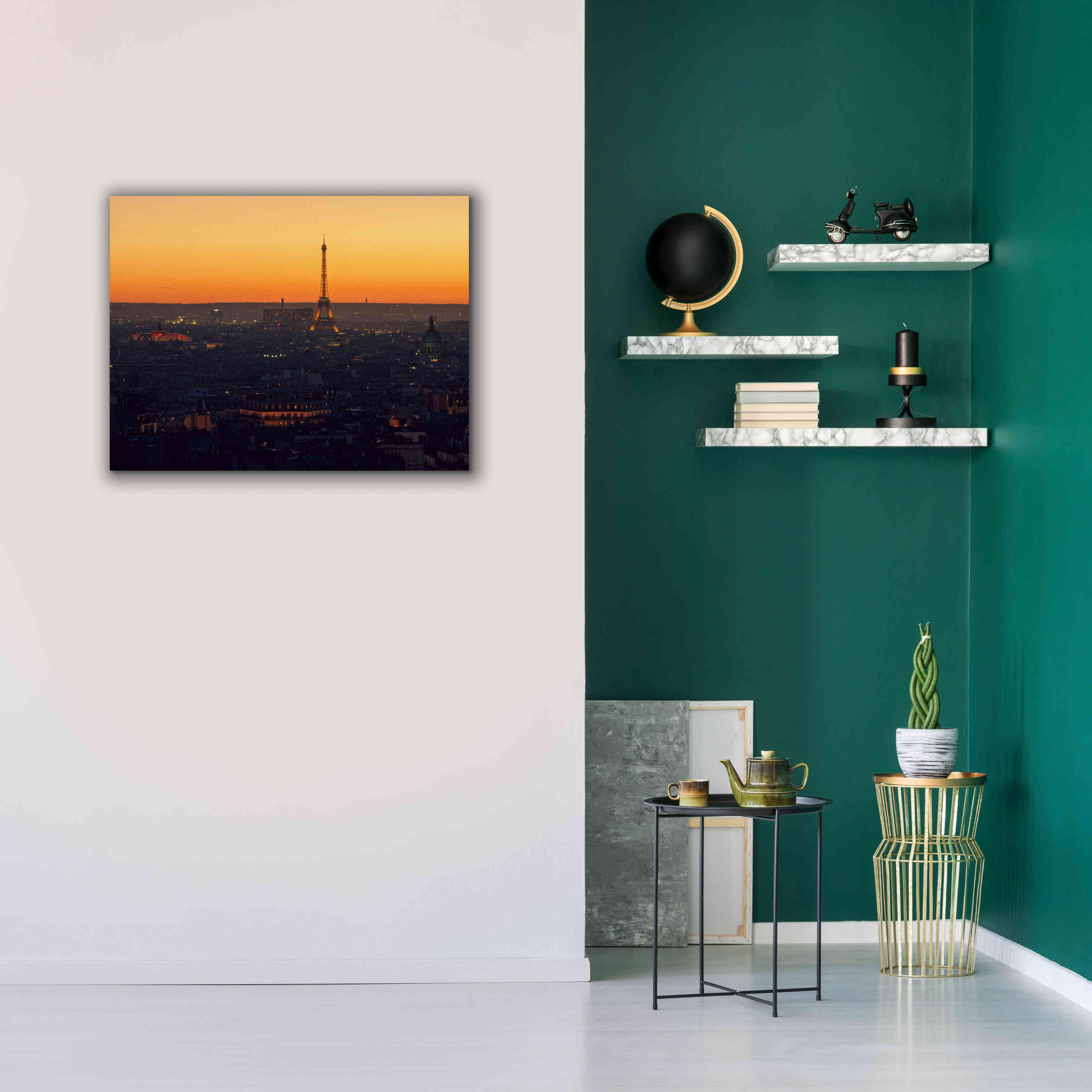 'D Paris' by Sebastien Lory, Giclee Canvas Wall Art,34 x 26