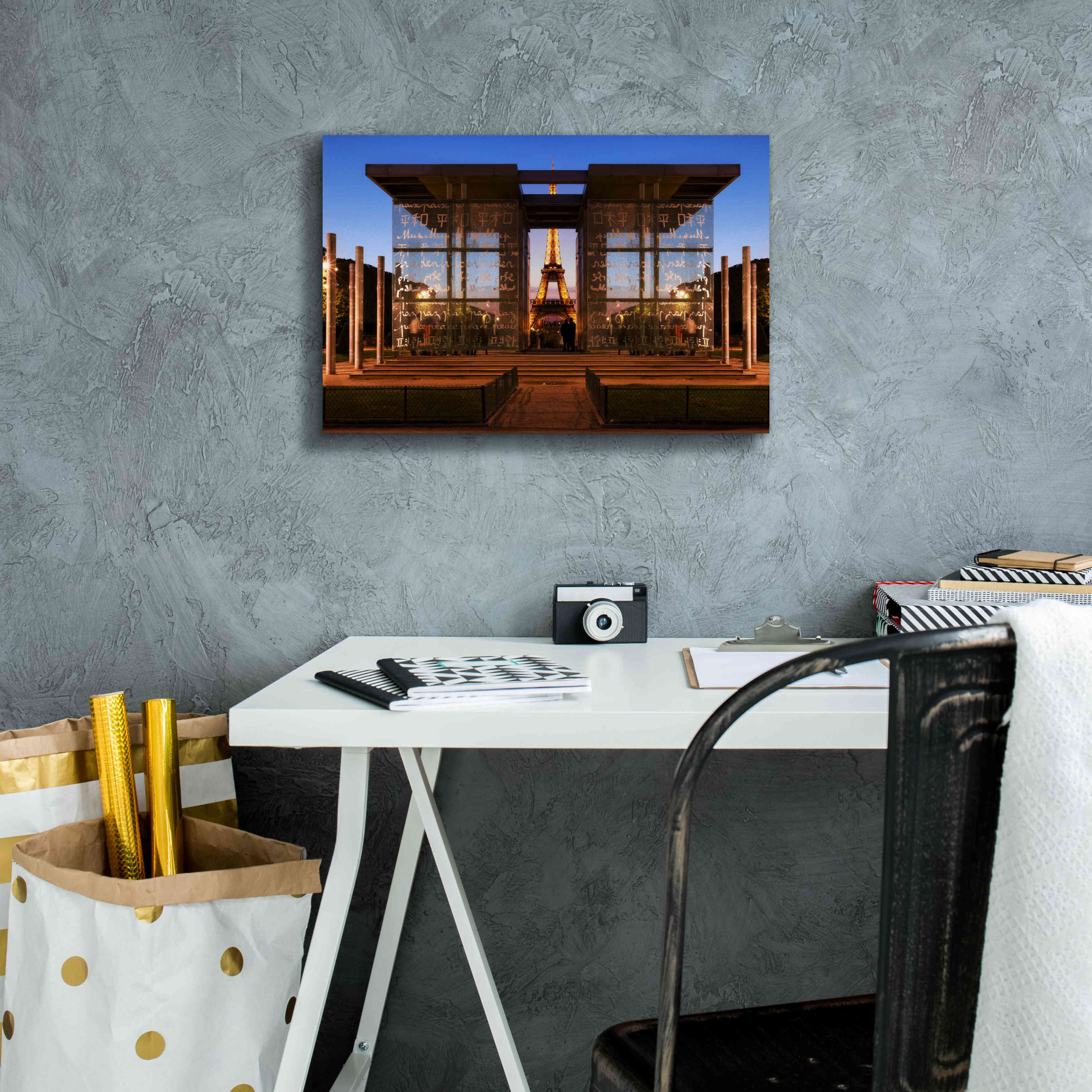 'Dupli Eiffel' by Sebastien Lory, Giclee Canvas Wall Art,18 x 12