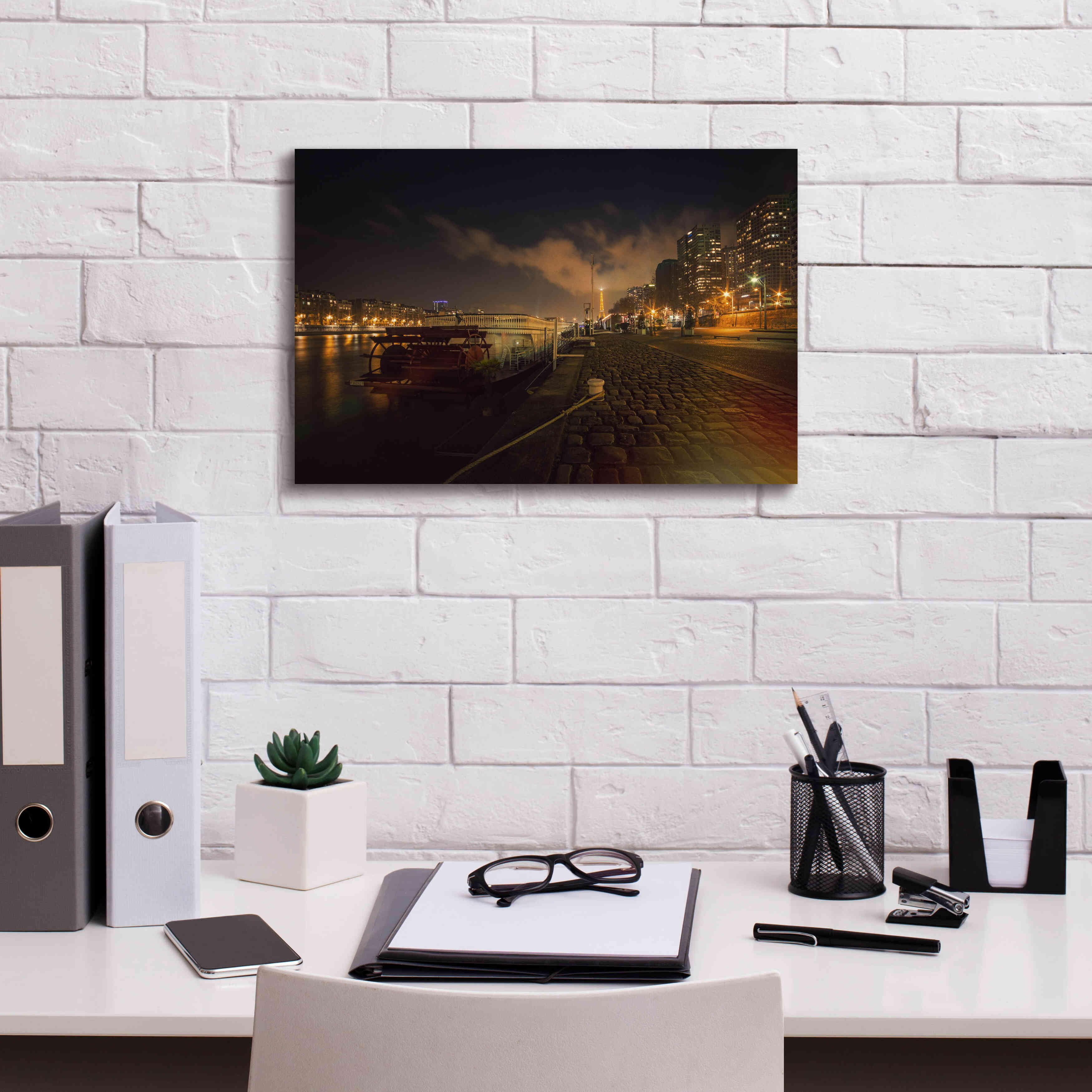 'Moody Eiffel' by Sebastien Lory, Giclee Canvas Wall Art,18 x 12