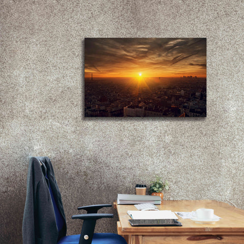 Image of 'Paris Sunset' by Sebastien Lory, Giclee Canvas Wall Art,40 x 26