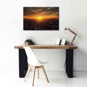 'Paris Sunset' by Sebastien Lory, Giclee Canvas Wall Art,40 x 26