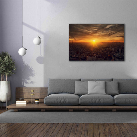 Image of 'Paris Sunset' by Sebastien Lory, Giclee Canvas Wall Art,60 x 40
