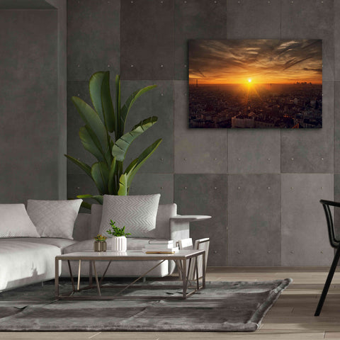 Image of 'Paris Sunset' by Sebastien Lory, Giclee Canvas Wall Art,60 x 40