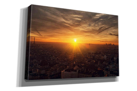 'Paris Sunset' by Sebastien Lory, Giclee Canvas Wall Art