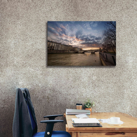 Image of 'Paris, End Of A Day' by Sebastien Lory, Giclee Canvas Wall Art,40 x 26