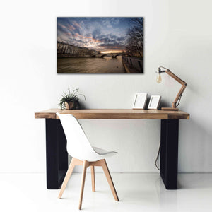 'Paris, End Of A Day' by Sebastien Lory, Giclee Canvas Wall Art,40 x 26