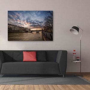 'Paris, End Of A Day' by Sebastien Lory, Giclee Canvas Wall Art,60 x 40