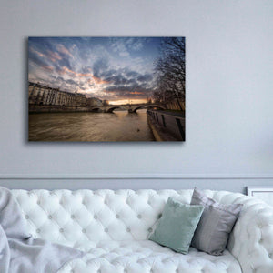 'Paris, End Of A Day' by Sebastien Lory, Giclee Canvas Wall Art,60 x 40