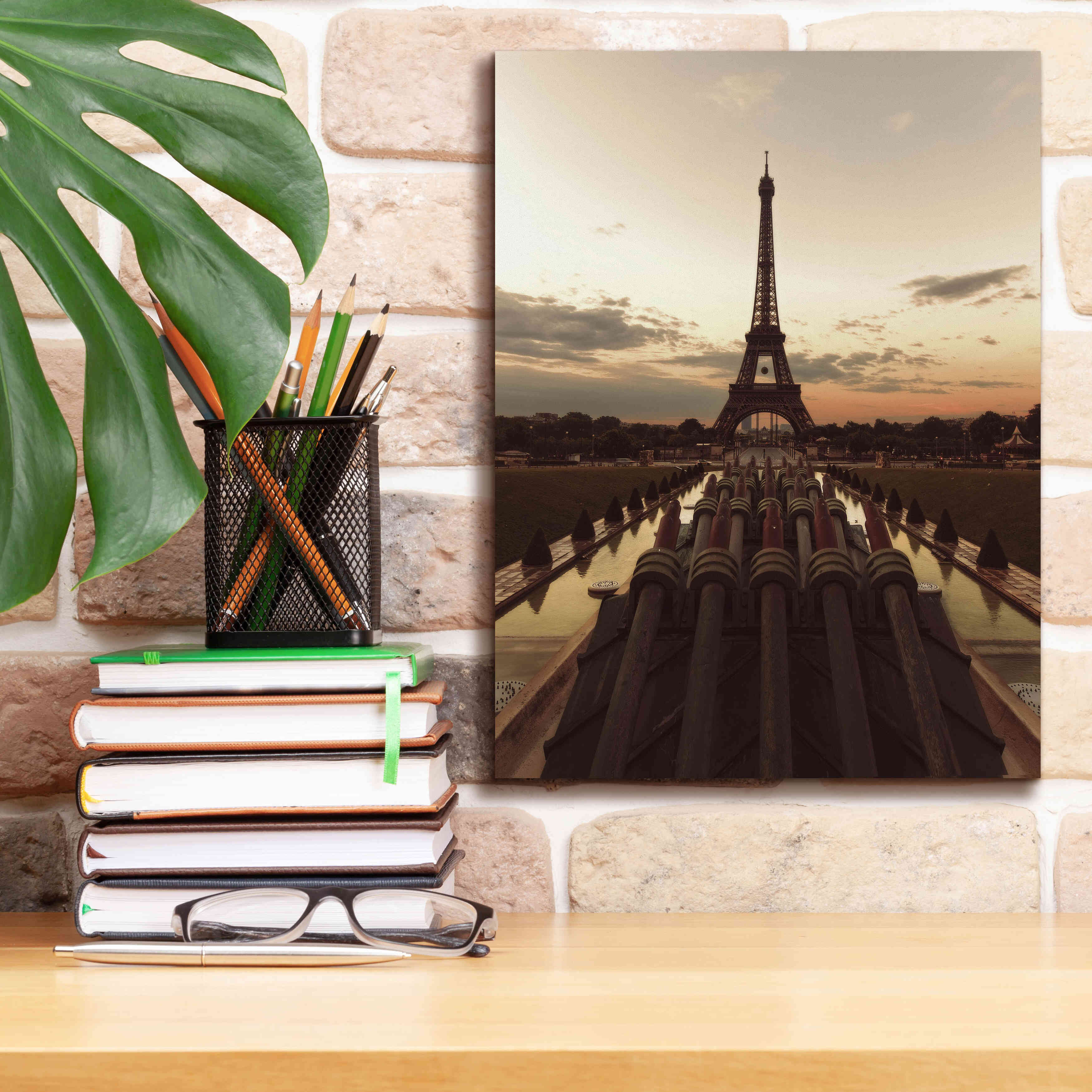 'Fire Eiffel tOWER' by Sebastien Lory, Giclee Canvas Wall Art,12 x 16
