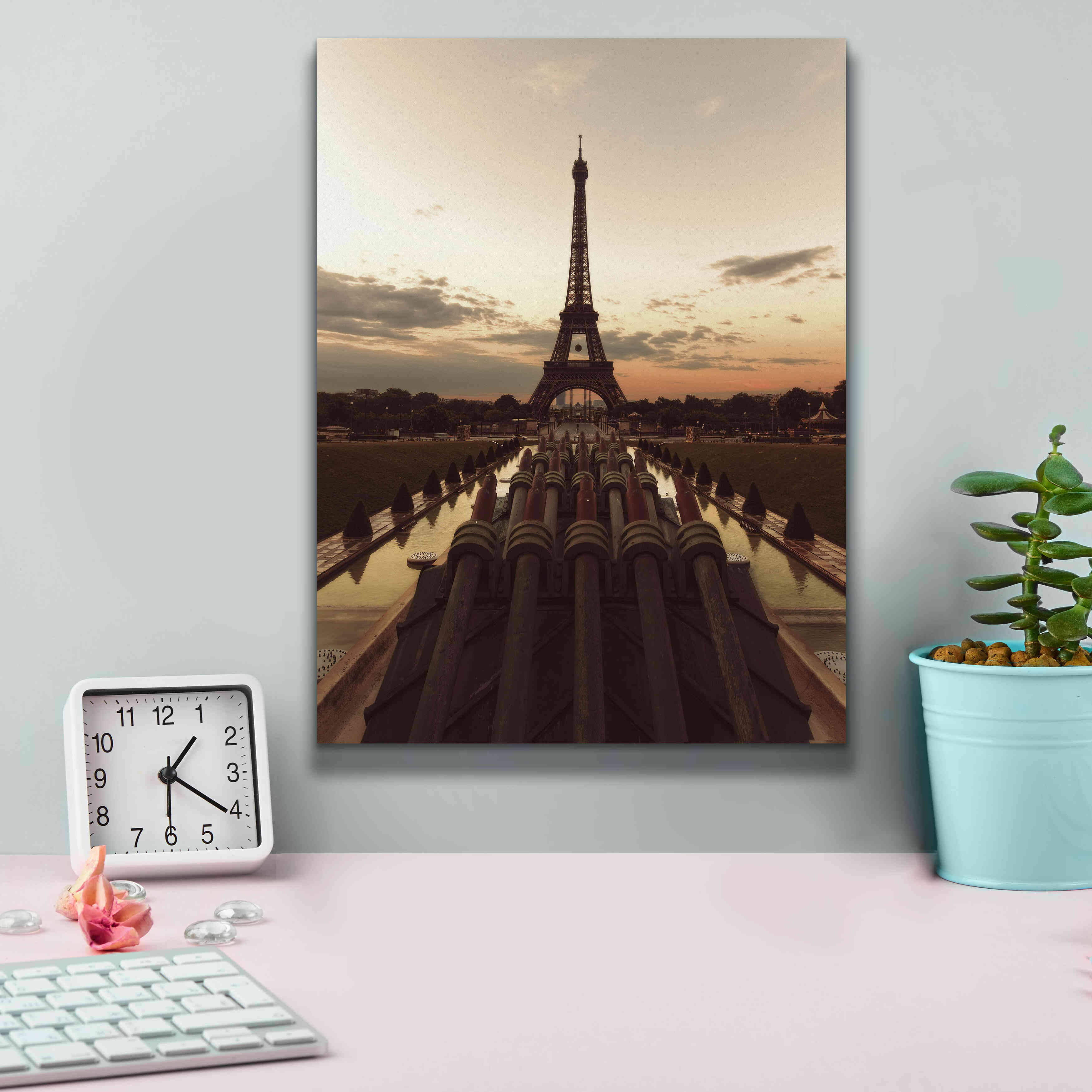 'Fire Eiffel tOWER' by Sebastien Lory, Giclee Canvas Wall Art,12 x 16