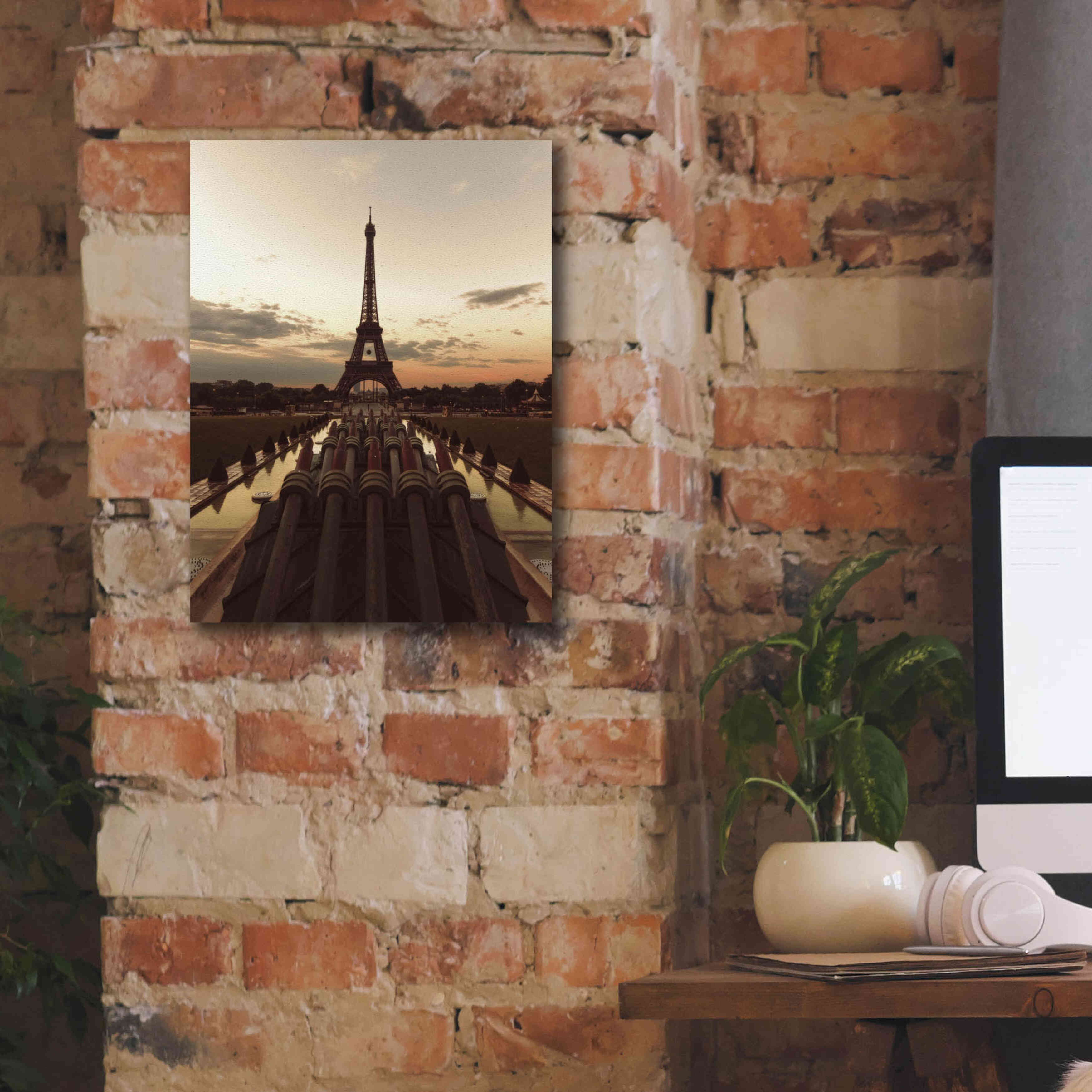 'Fire Eiffel tOWER' by Sebastien Lory, Giclee Canvas Wall Art,12 x 16