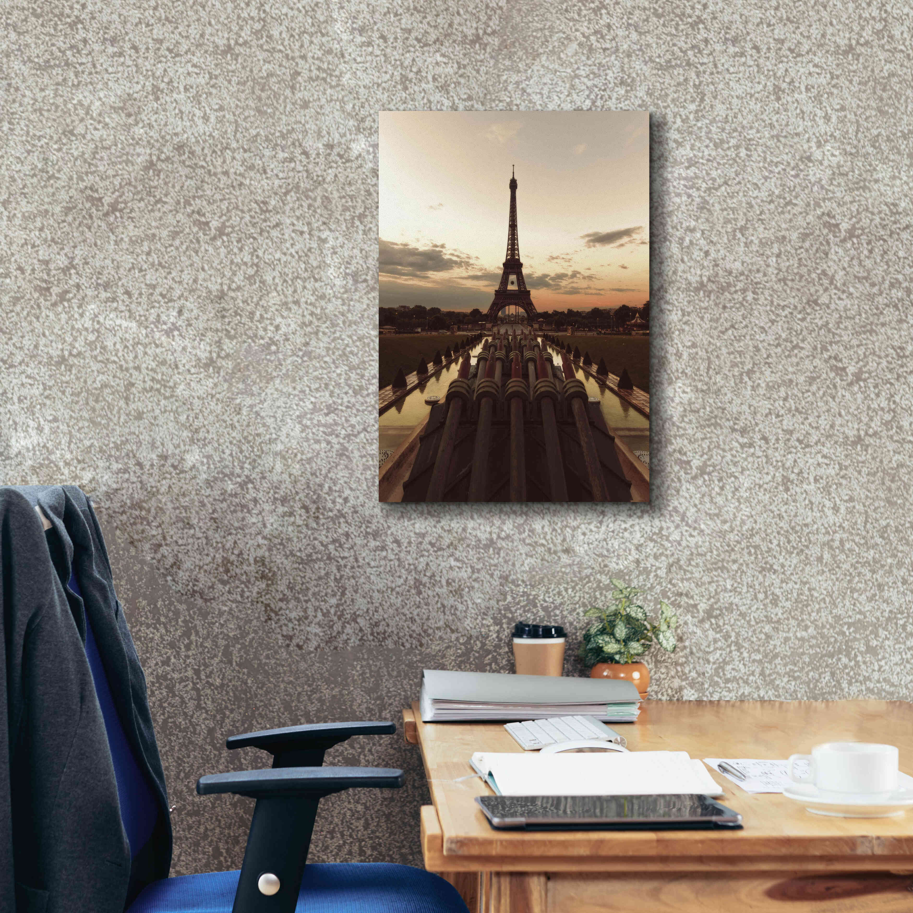 'Fire Eiffel tOWER' by Sebastien Lory, Giclee Canvas Wall Art,18 x 26