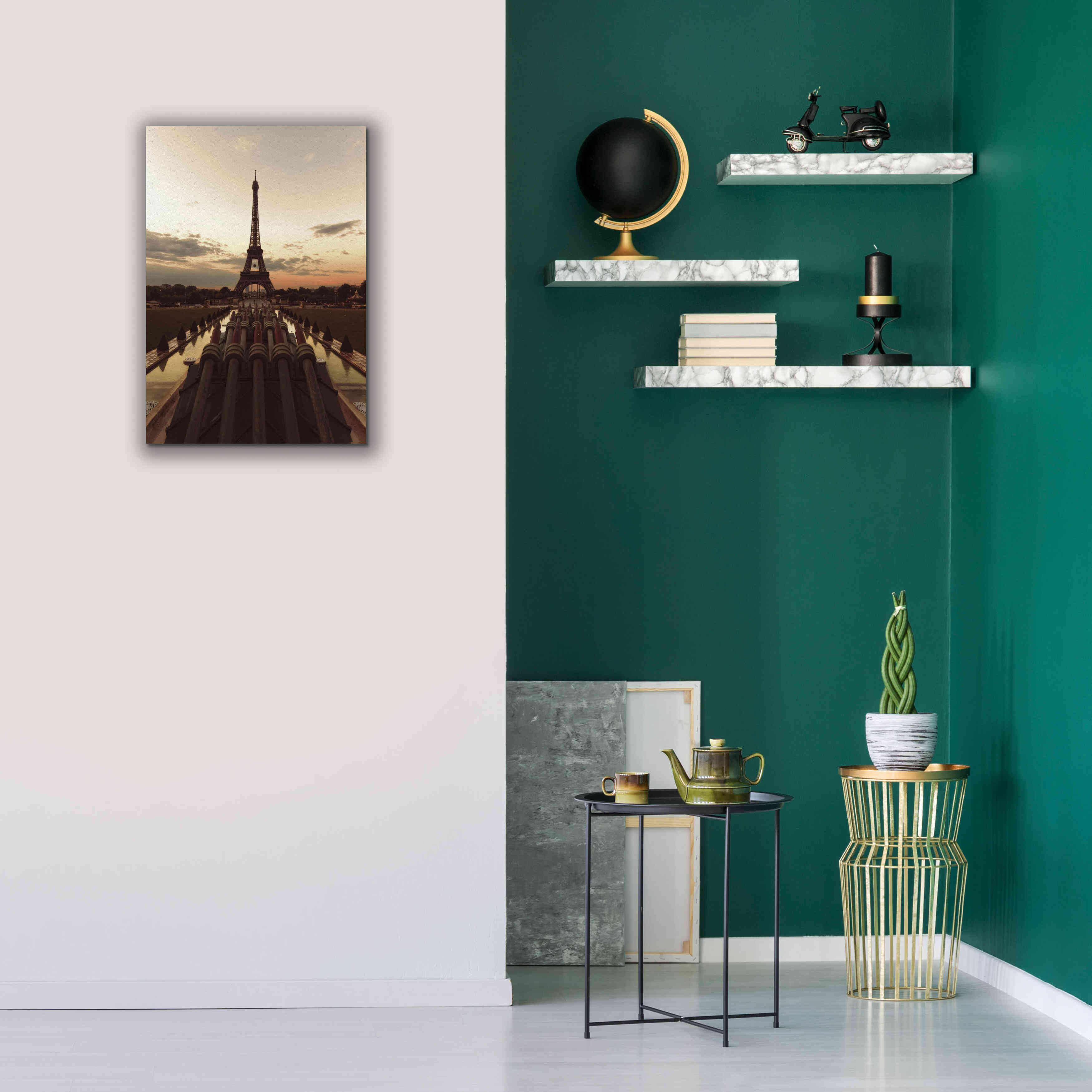 'Fire Eiffel tOWER' by Sebastien Lory, Giclee Canvas Wall Art,18 x 26