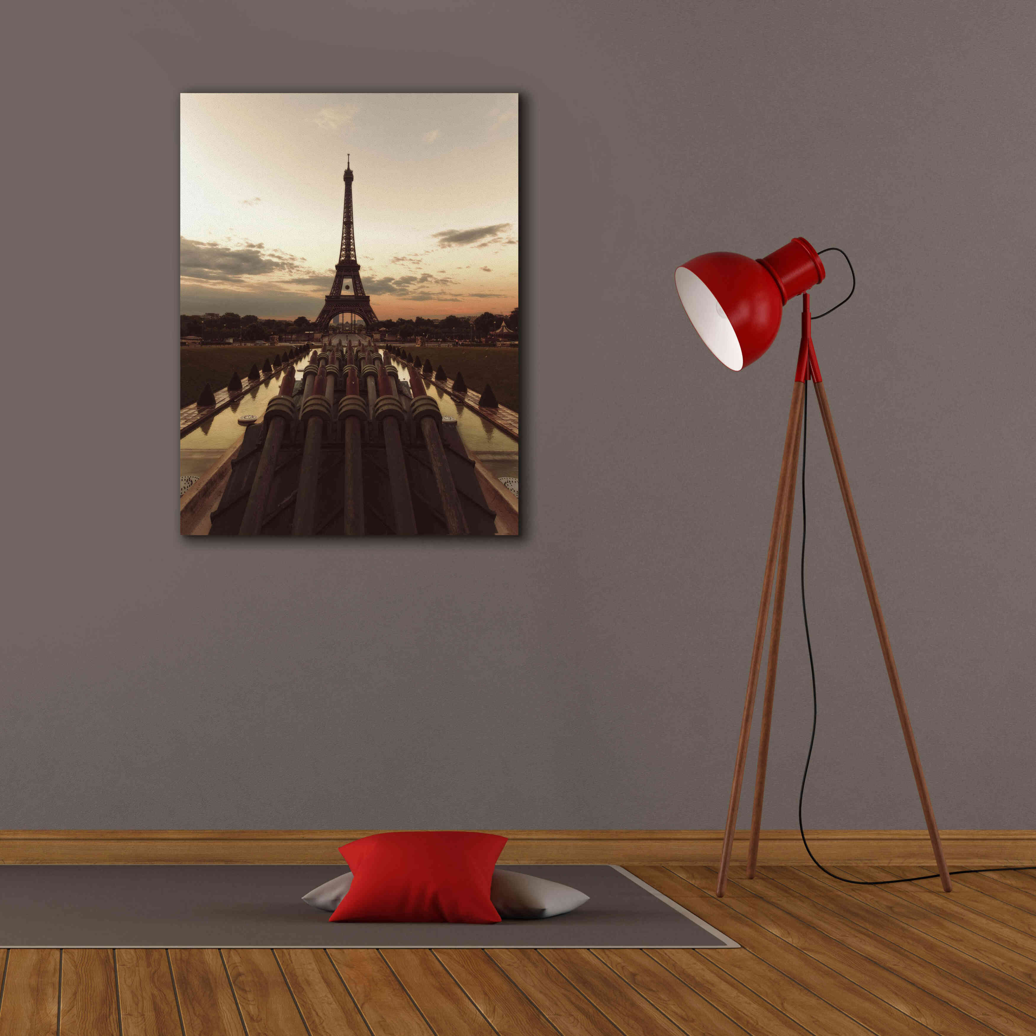 'Fire Eiffel tOWER' by Sebastien Lory, Giclee Canvas Wall Art,26 x 34