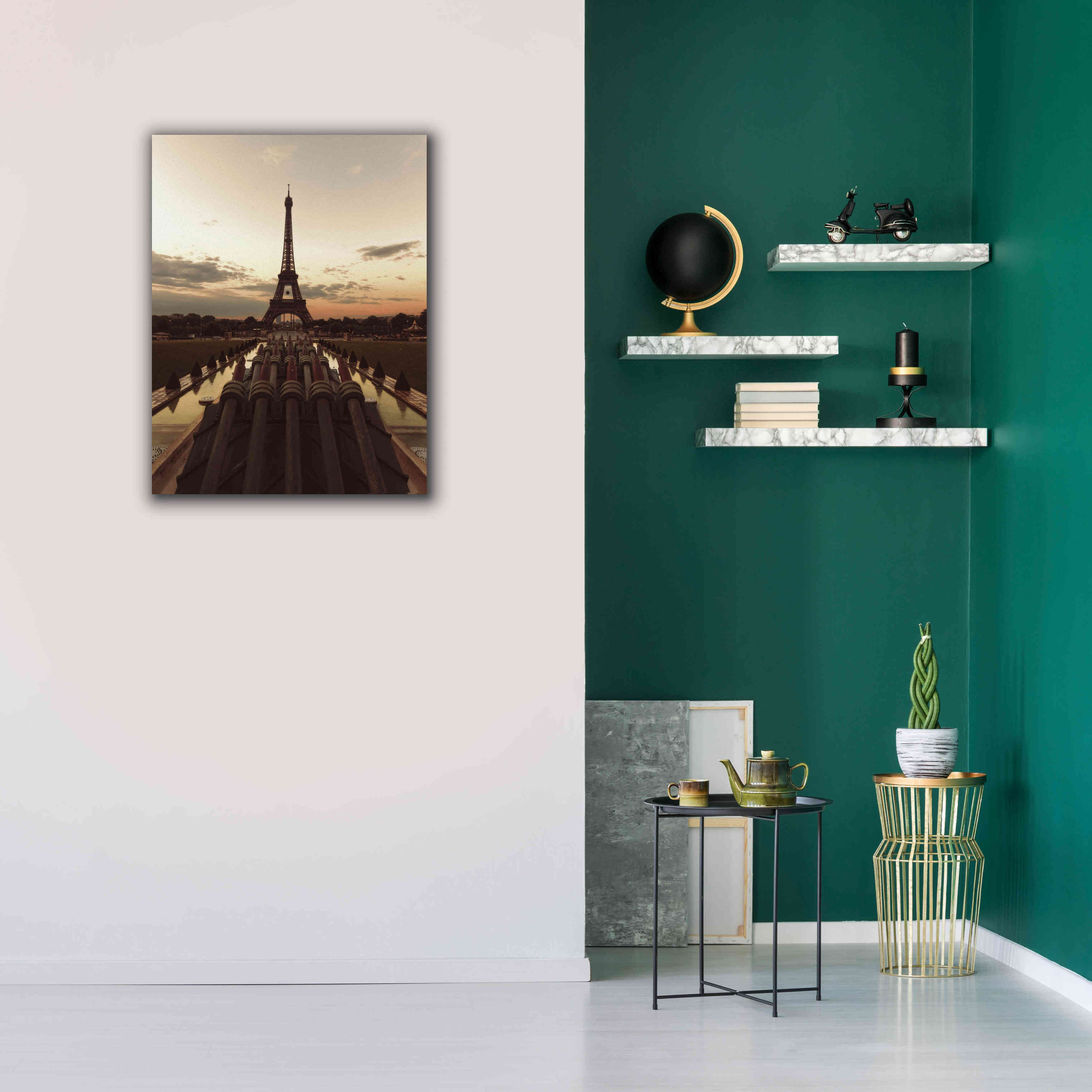 'Fire Eiffel tOWER' by Sebastien Lory, Giclee Canvas Wall Art,26 x 34