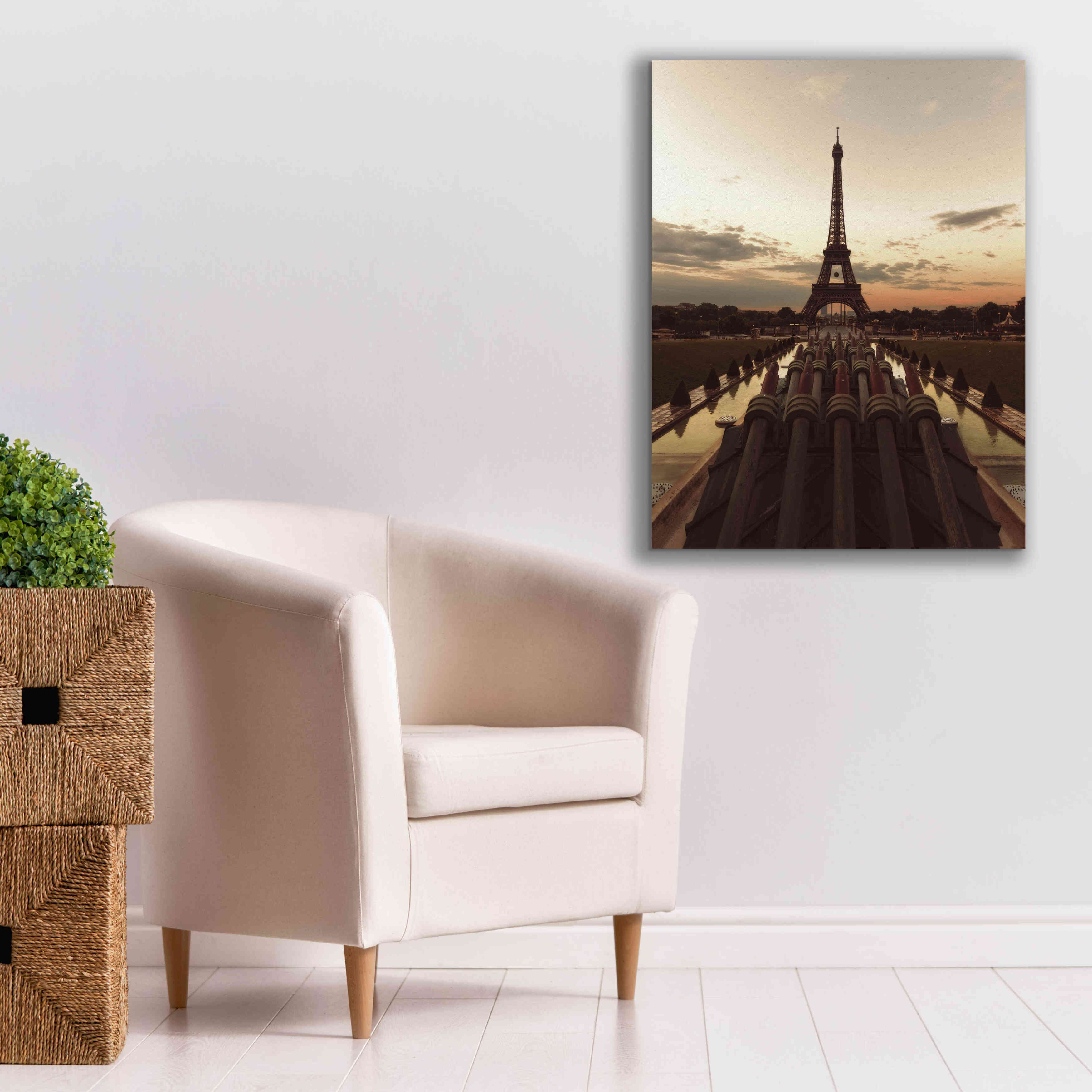 'Fire Eiffel tOWER' by Sebastien Lory, Giclee Canvas Wall Art,26 x 34