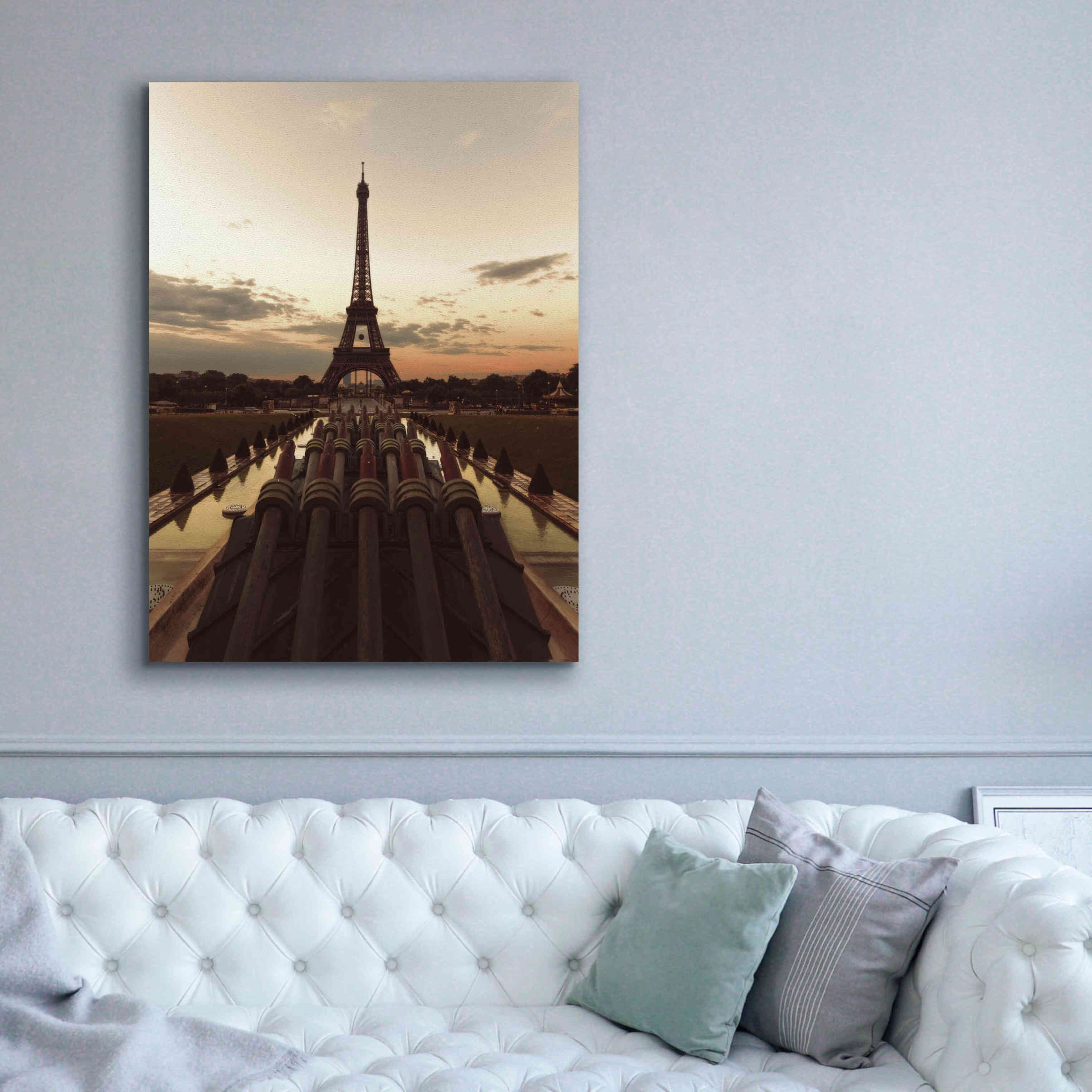 'Fire Eiffel tOWER' by Sebastien Lory, Giclee Canvas Wall Art,40 x 54