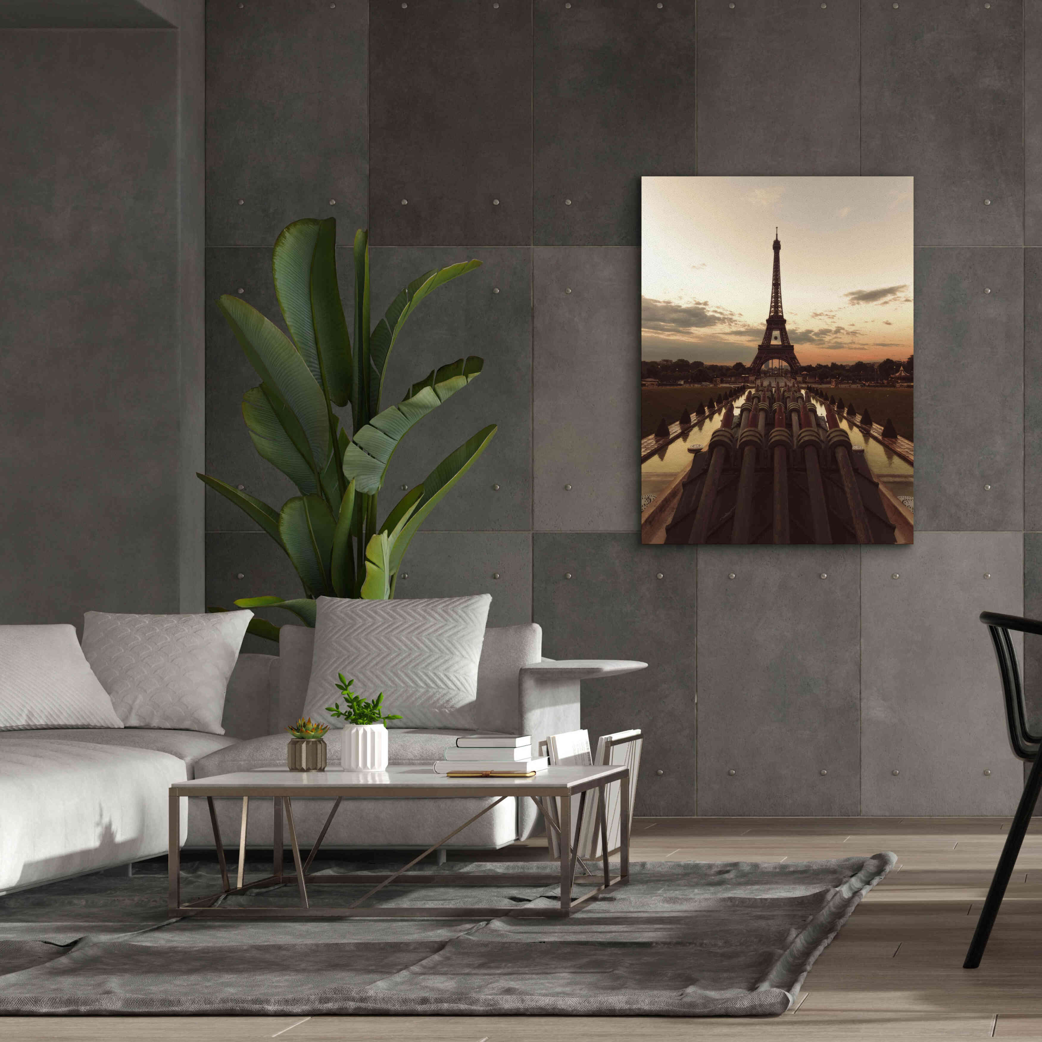 'Fire Eiffel tOWER' by Sebastien Lory, Giclee Canvas Wall Art,40 x 54