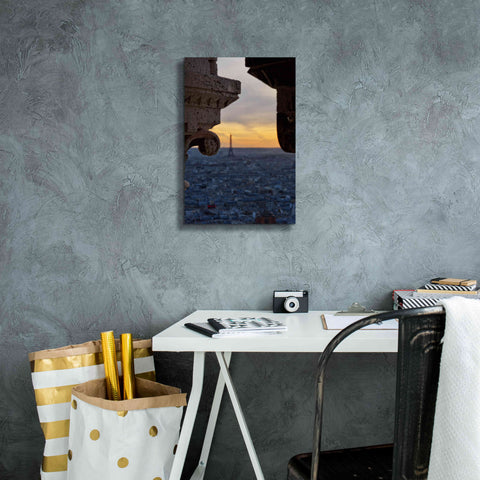 Image of 'Distant Eiffel Tower' by Sebastien Lory, Giclee Canvas Wall Art,12 x 18