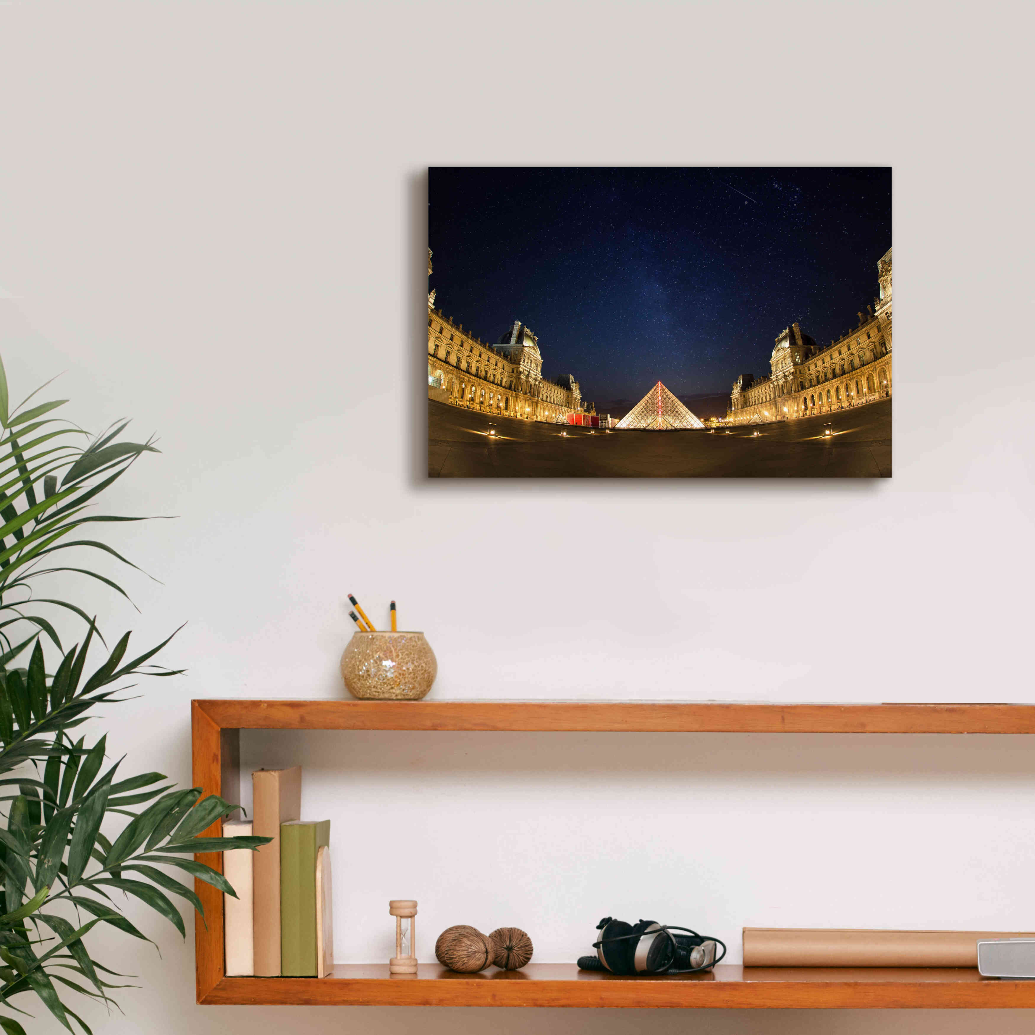 'Lourve Museum Nights' by Sebastien Lory, Giclee Canvas Wall Art,18 x 12