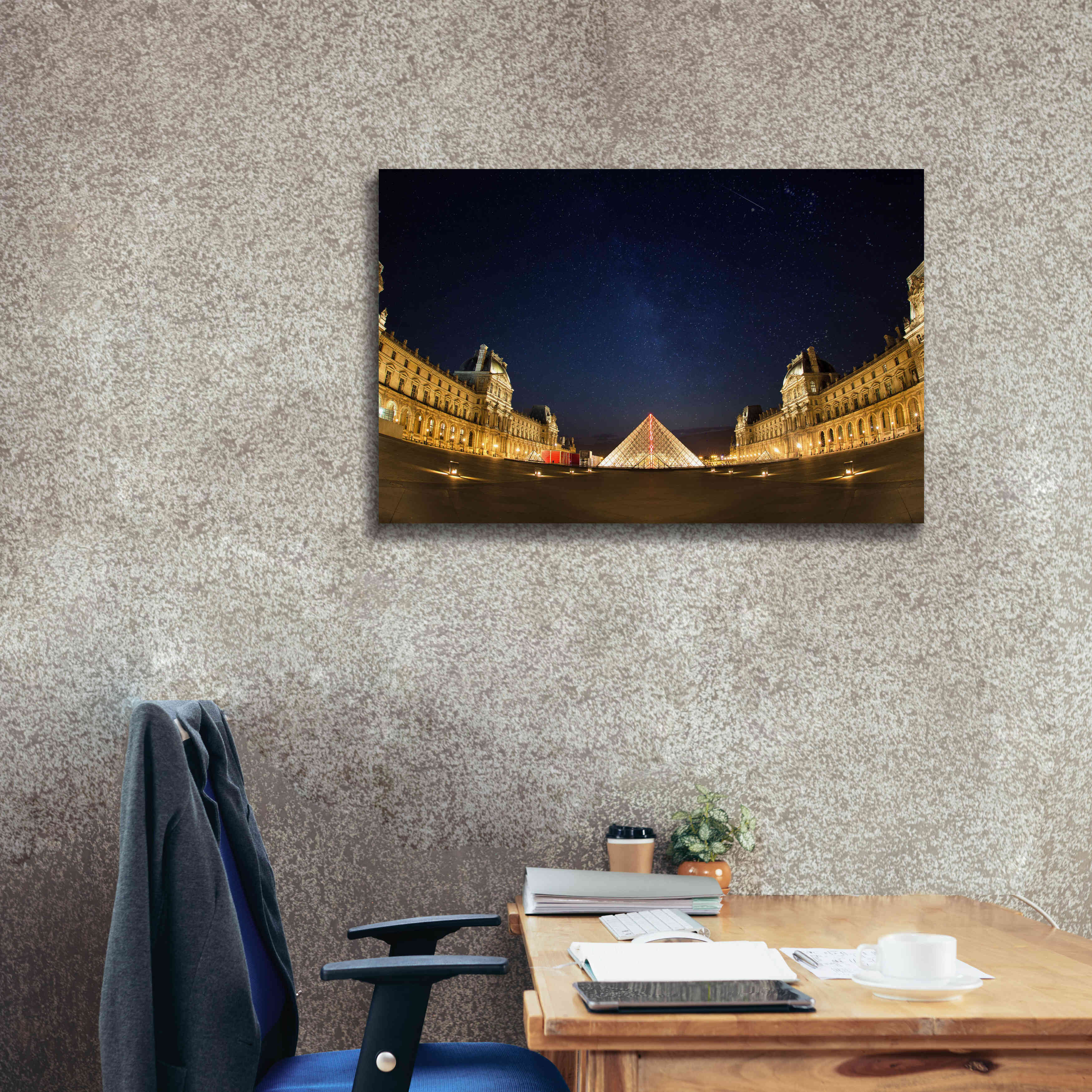 'Lourve Museum Nights' by Sebastien Lory, Giclee Canvas Wall Art,40 x 26