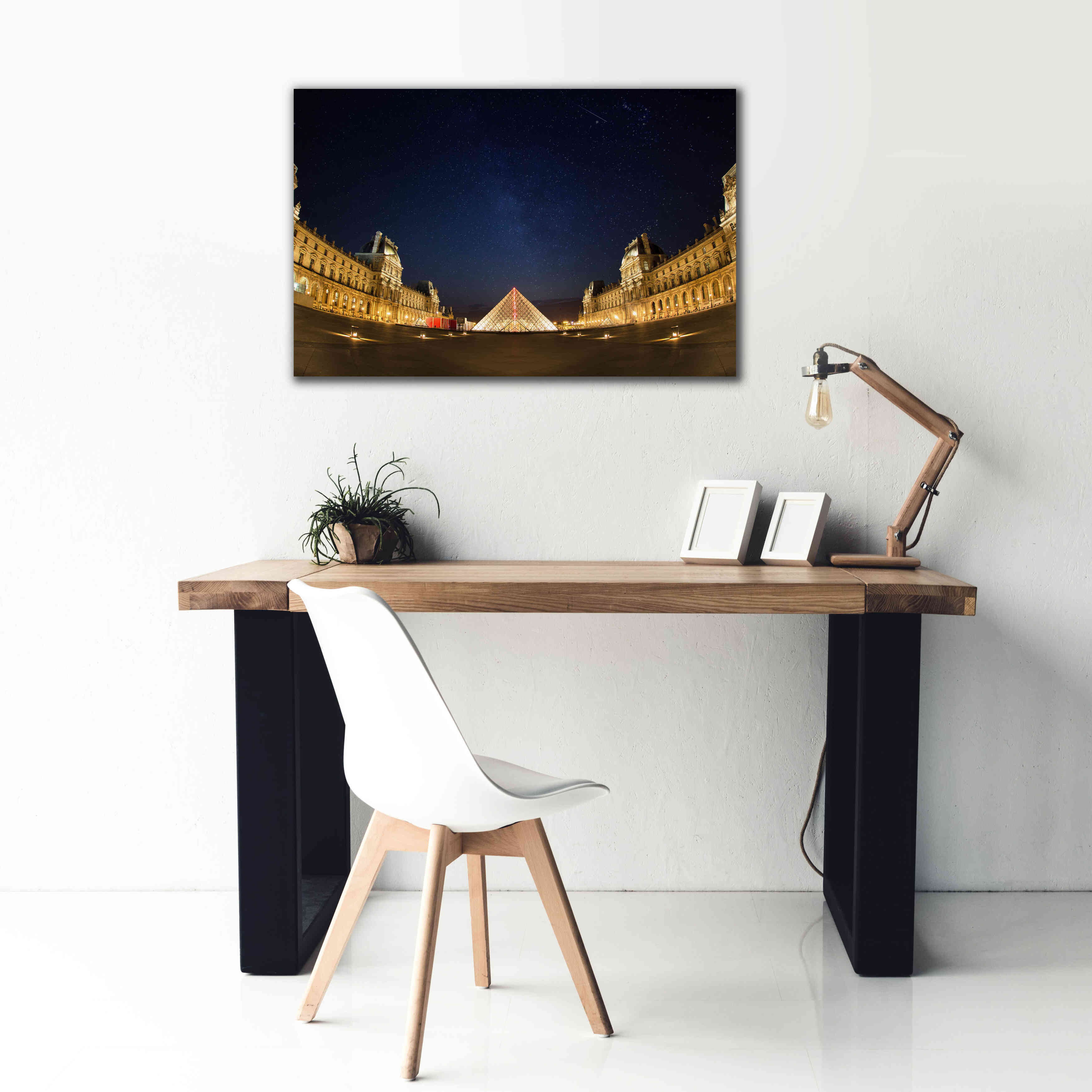 'Lourve Museum Nights' by Sebastien Lory, Giclee Canvas Wall Art,40 x 26