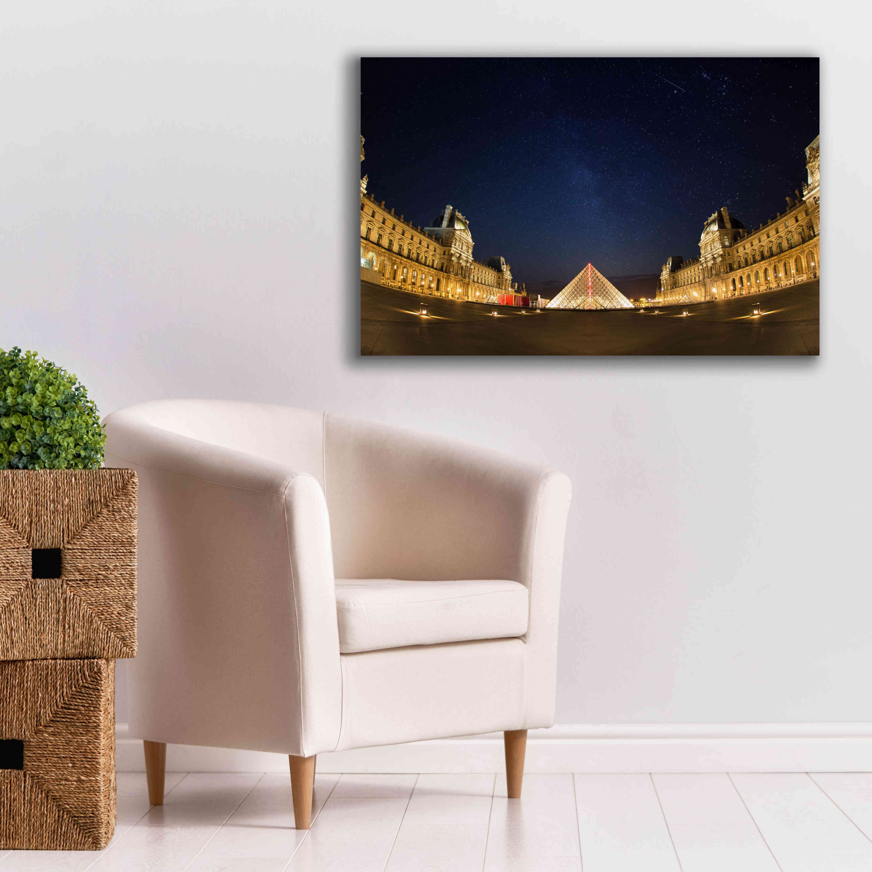 'Lourve Museum Nights' by Sebastien Lory, Giclee Canvas Wall Art,40 x 26