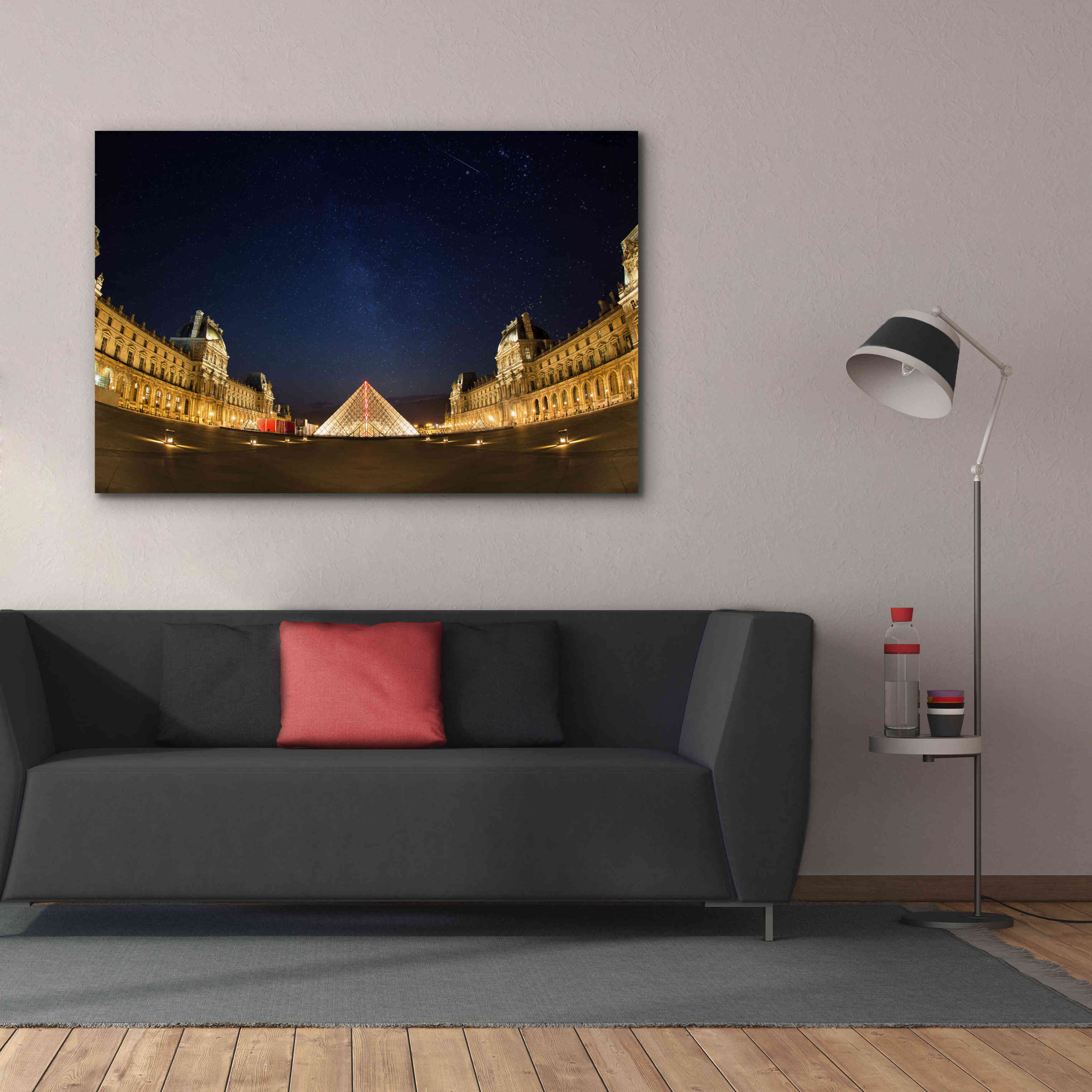 'Lourve Museum Nights' by Sebastien Lory, Giclee Canvas Wall Art,60 x 40