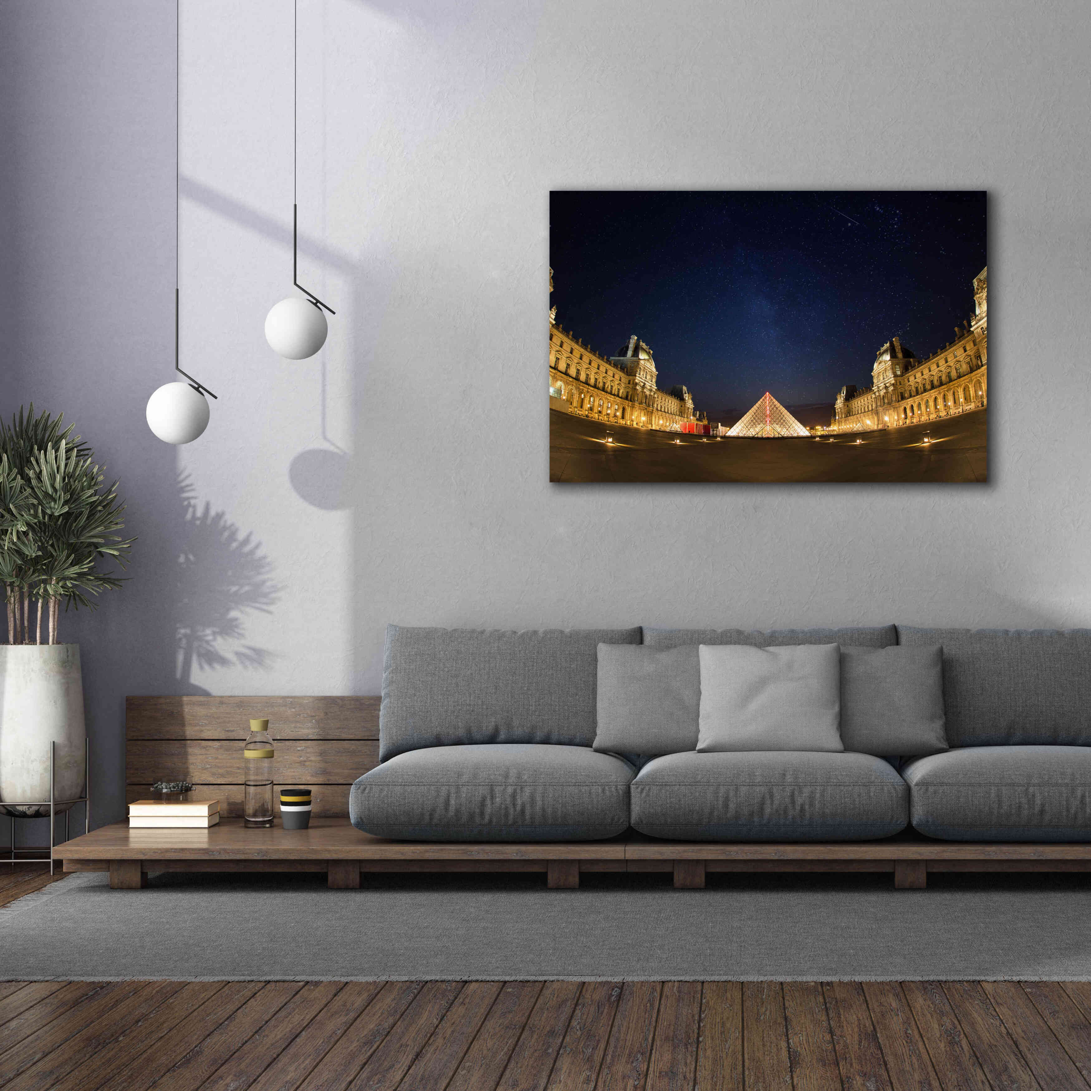 'Lourve Museum Nights' by Sebastien Lory, Giclee Canvas Wall Art,60 x 40