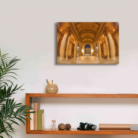 Image of 'Golden Columns' by Sebastien Lory, Giclee Canvas Wall Art,18 x 12