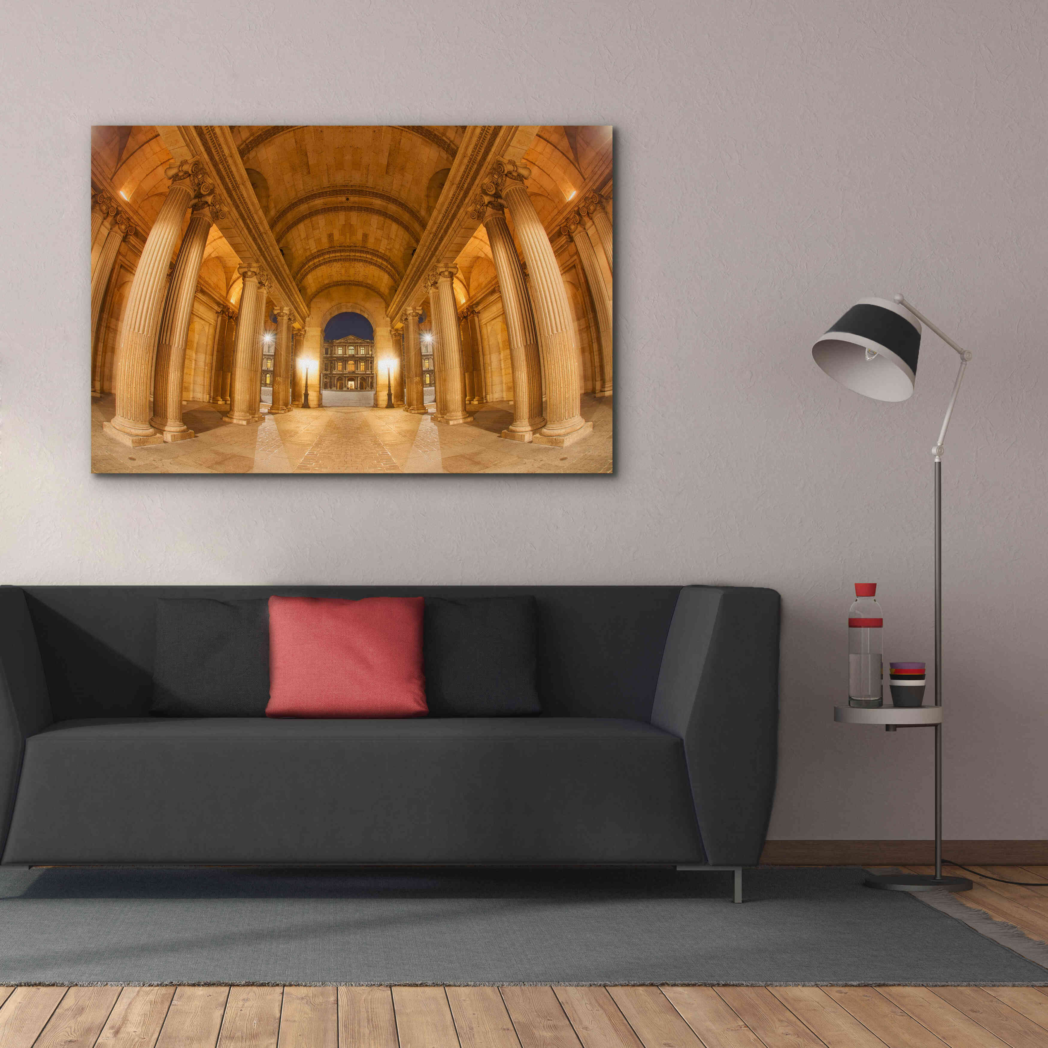 'Golden Columns' by Sebastien Lory, Giclee Canvas Wall Art,60 x 40