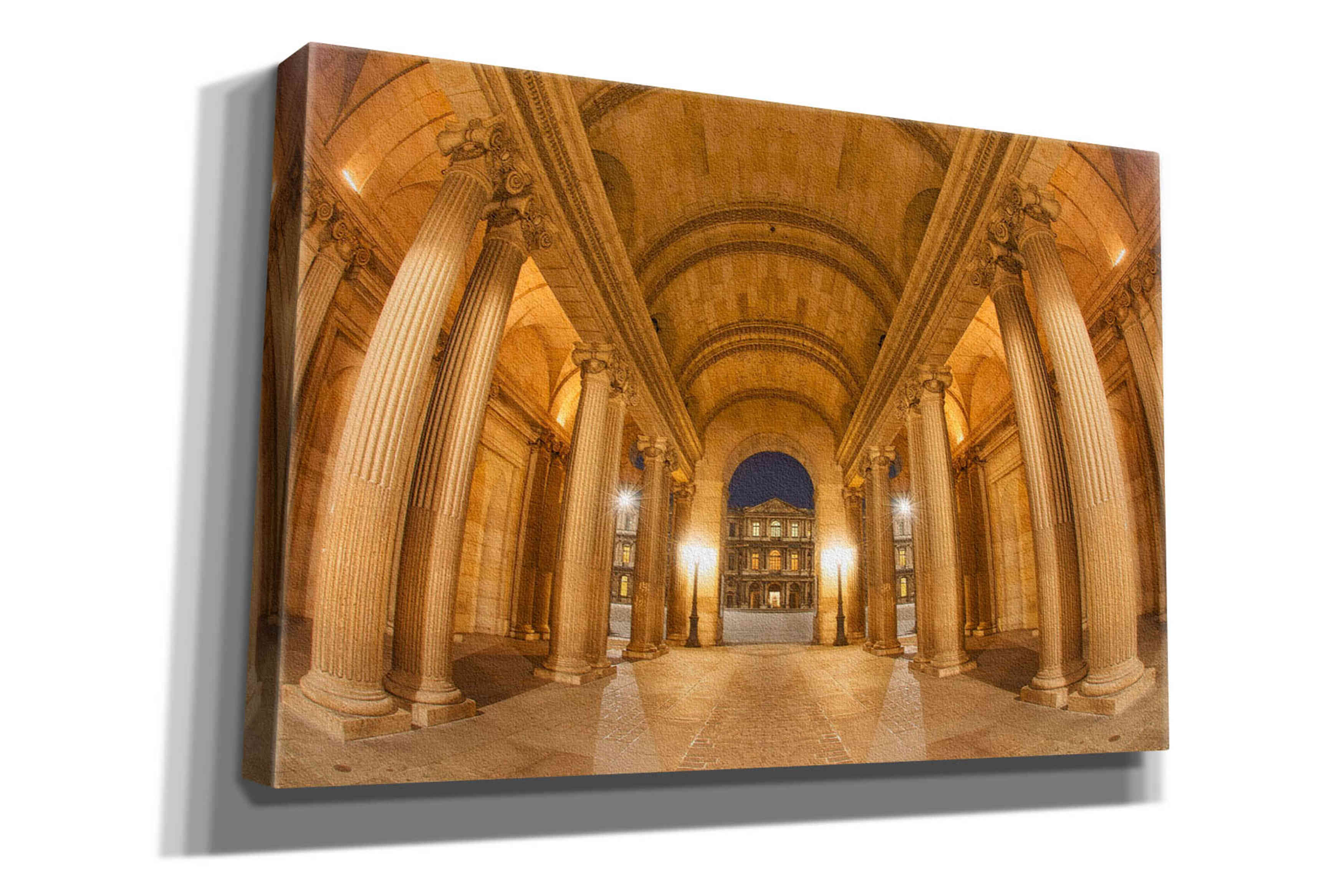 'Golden Columns' by Sebastien Lory, Giclee Canvas Wall Art