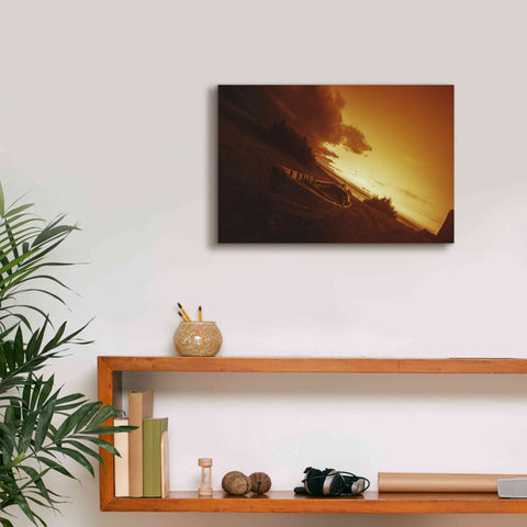 Image of 'Golden Sunset by the Lake' by Sebastien Lory, Giclee Canvas Wall Art,18 x 12