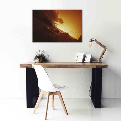 Image of 'Golden Sunset by the Lake' by Sebastien Lory, Giclee Canvas Wall Art,40 x 26
