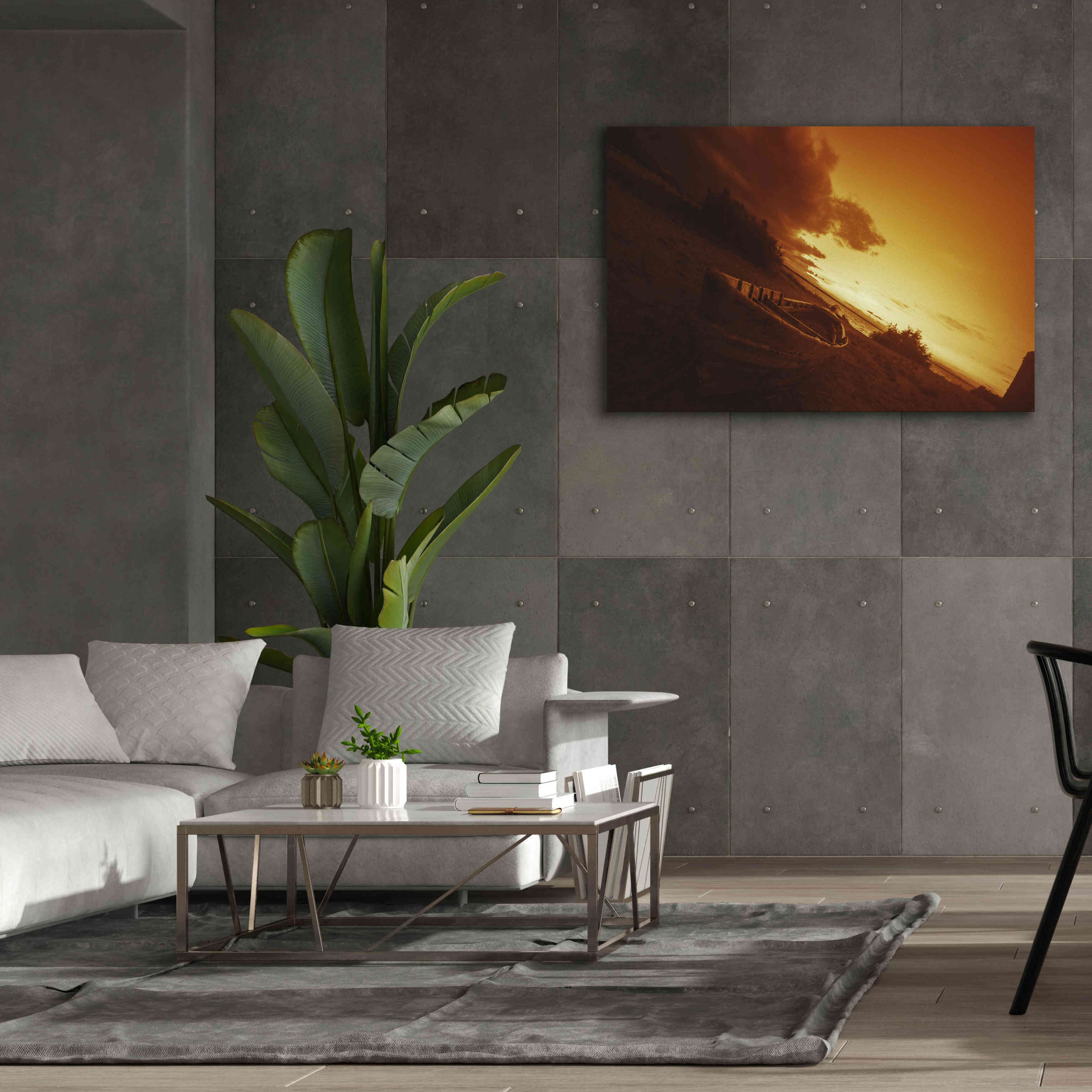 'Golden Sunset by the Lake' by Sebastien Lory, Giclee Canvas Wall Art,60 x 40