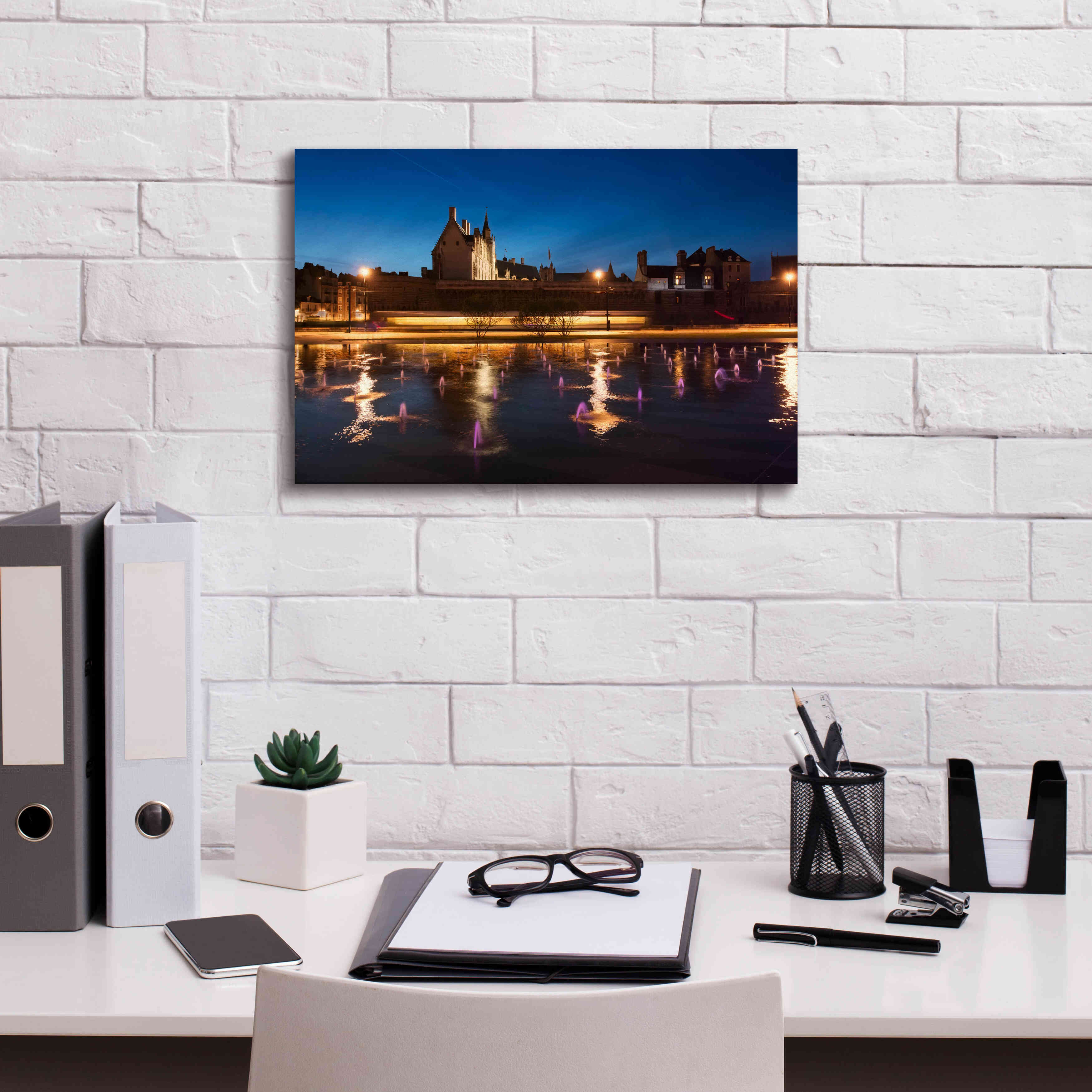 'Castle Reflections' by Sebastien Lory, Giclee Canvas Wall Art,18 x 12