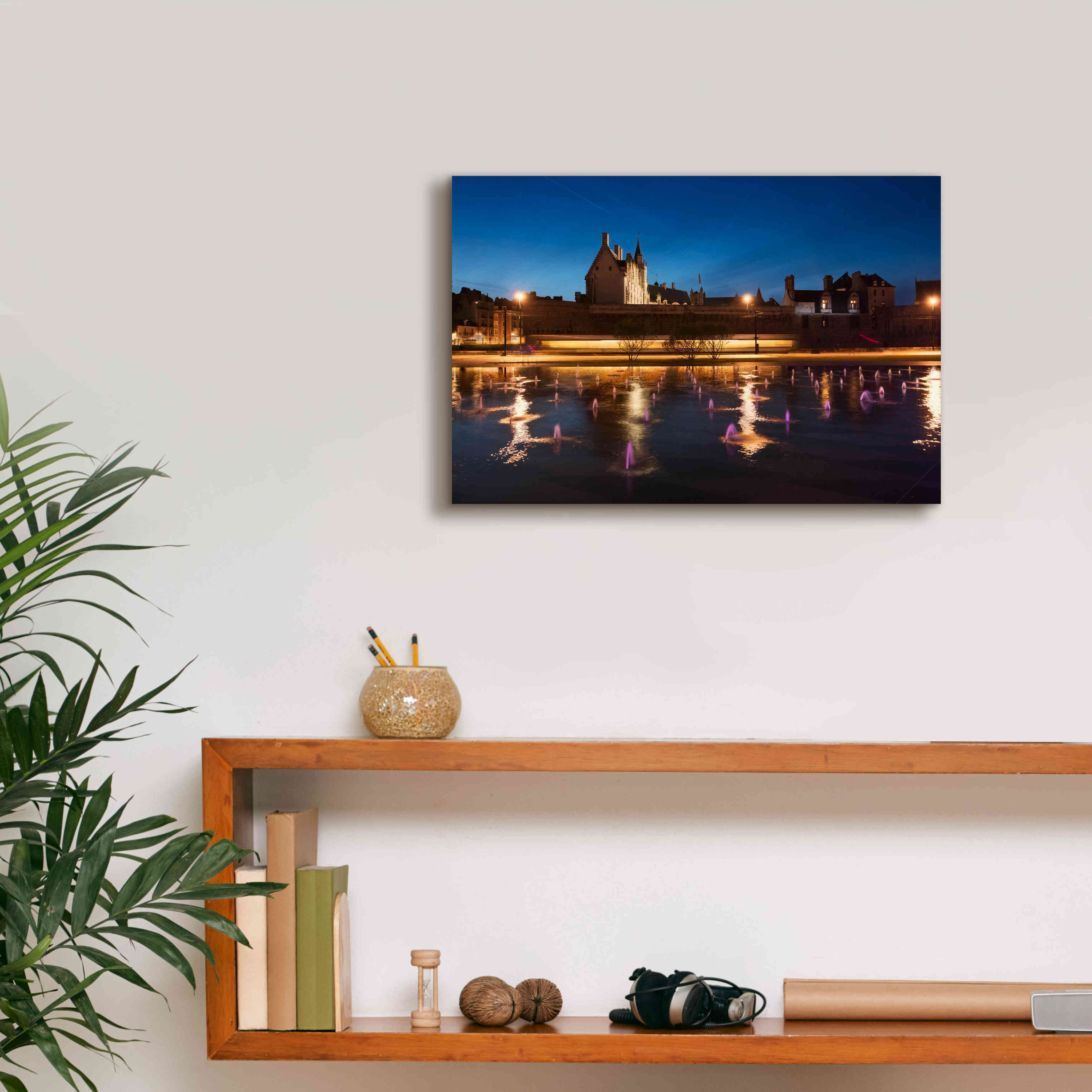 'Castle Reflections' by Sebastien Lory, Giclee Canvas Wall Art,18 x 12