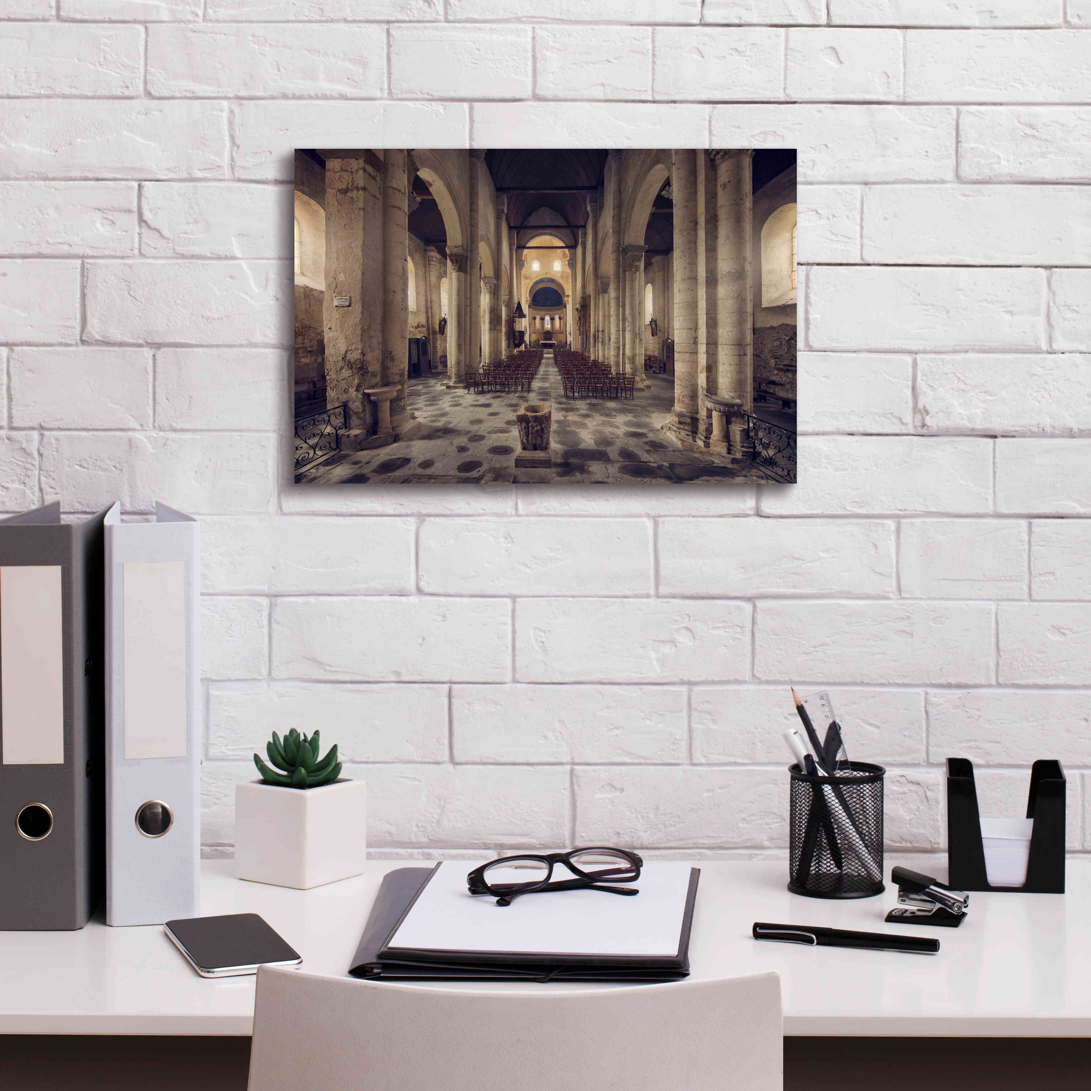 'Inside the Church' by Sebastien Lory, Giclee Canvas Wall Art,18 x 12