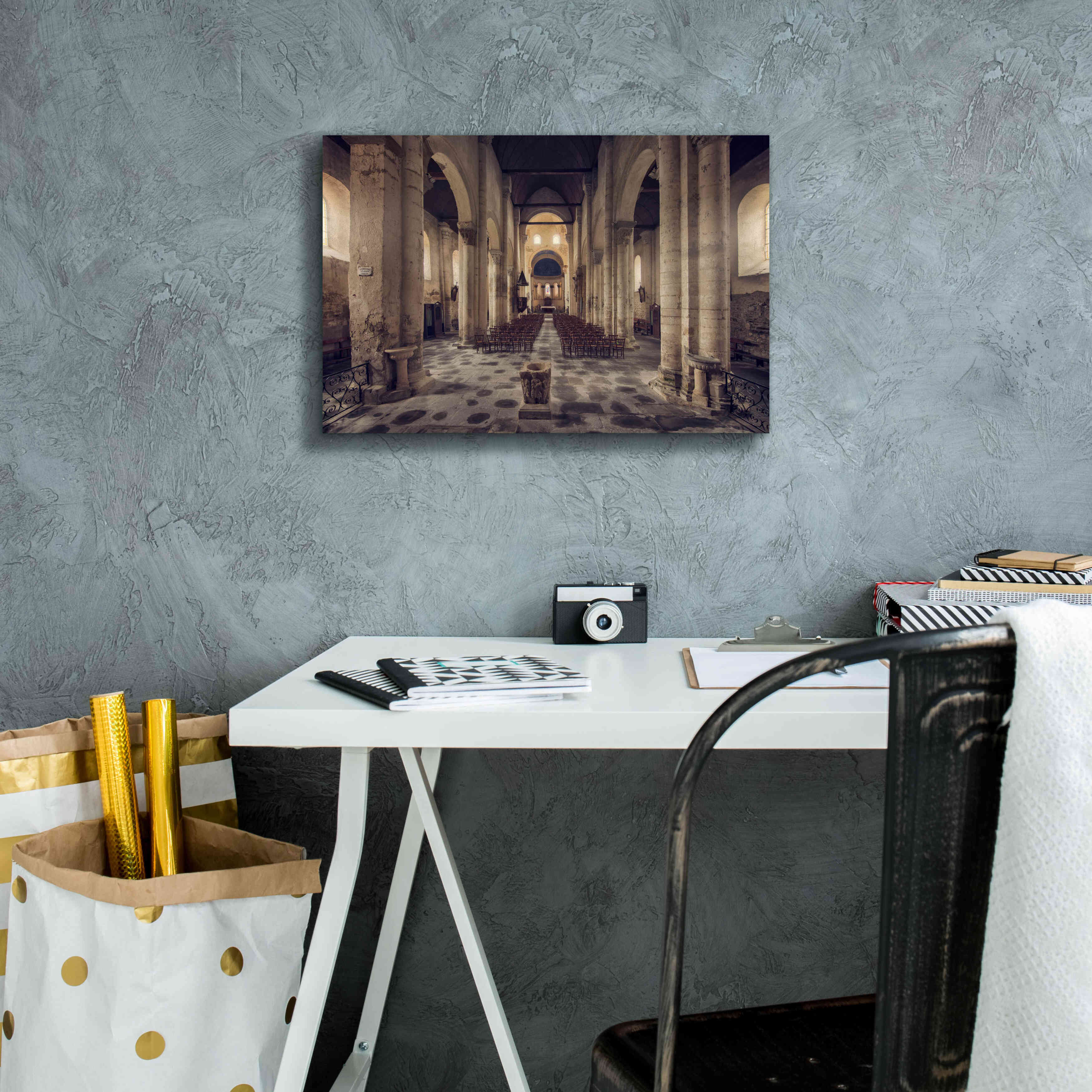 'Inside the Church' by Sebastien Lory, Giclee Canvas Wall Art,18 x 12