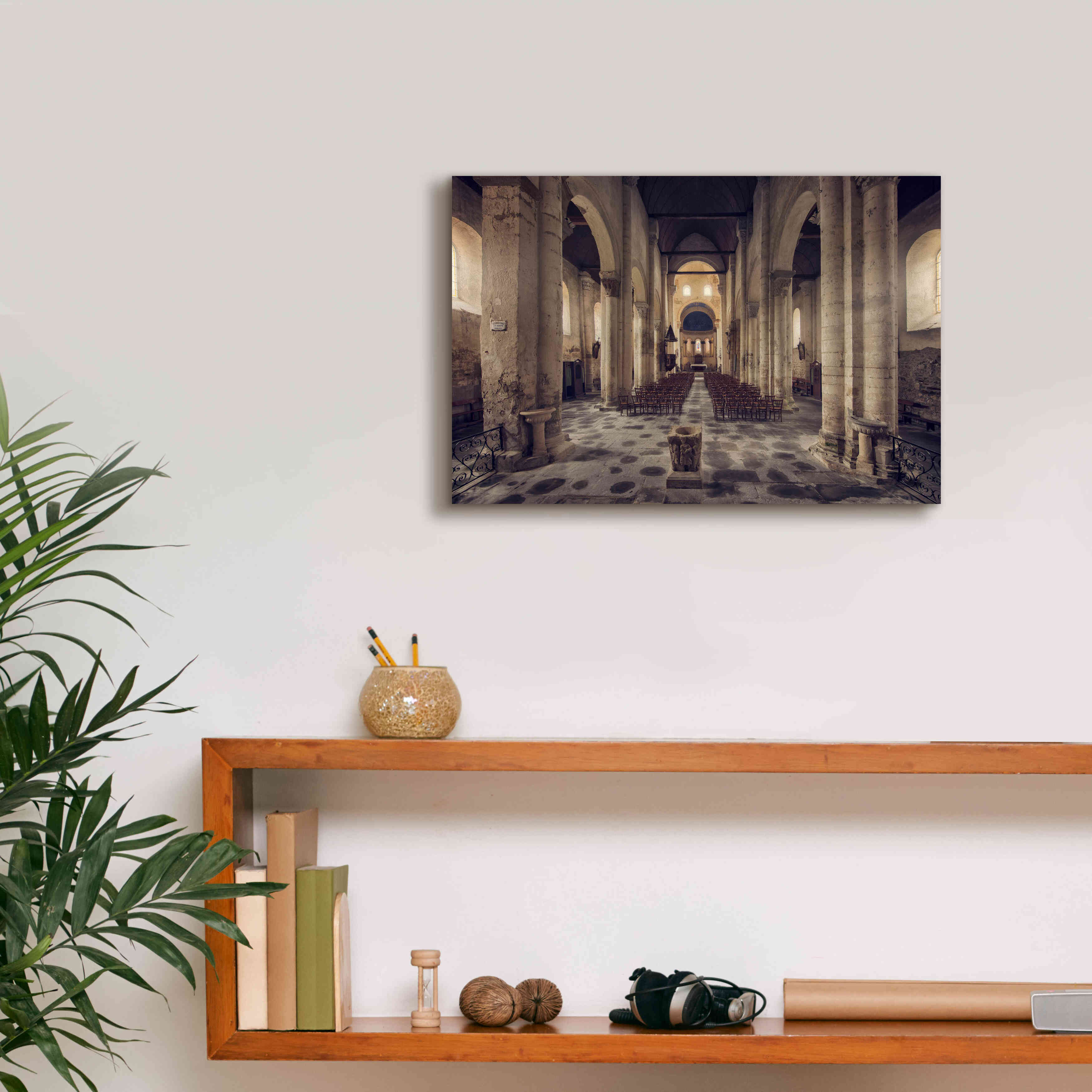 'Inside the Church' by Sebastien Lory, Giclee Canvas Wall Art,18 x 12