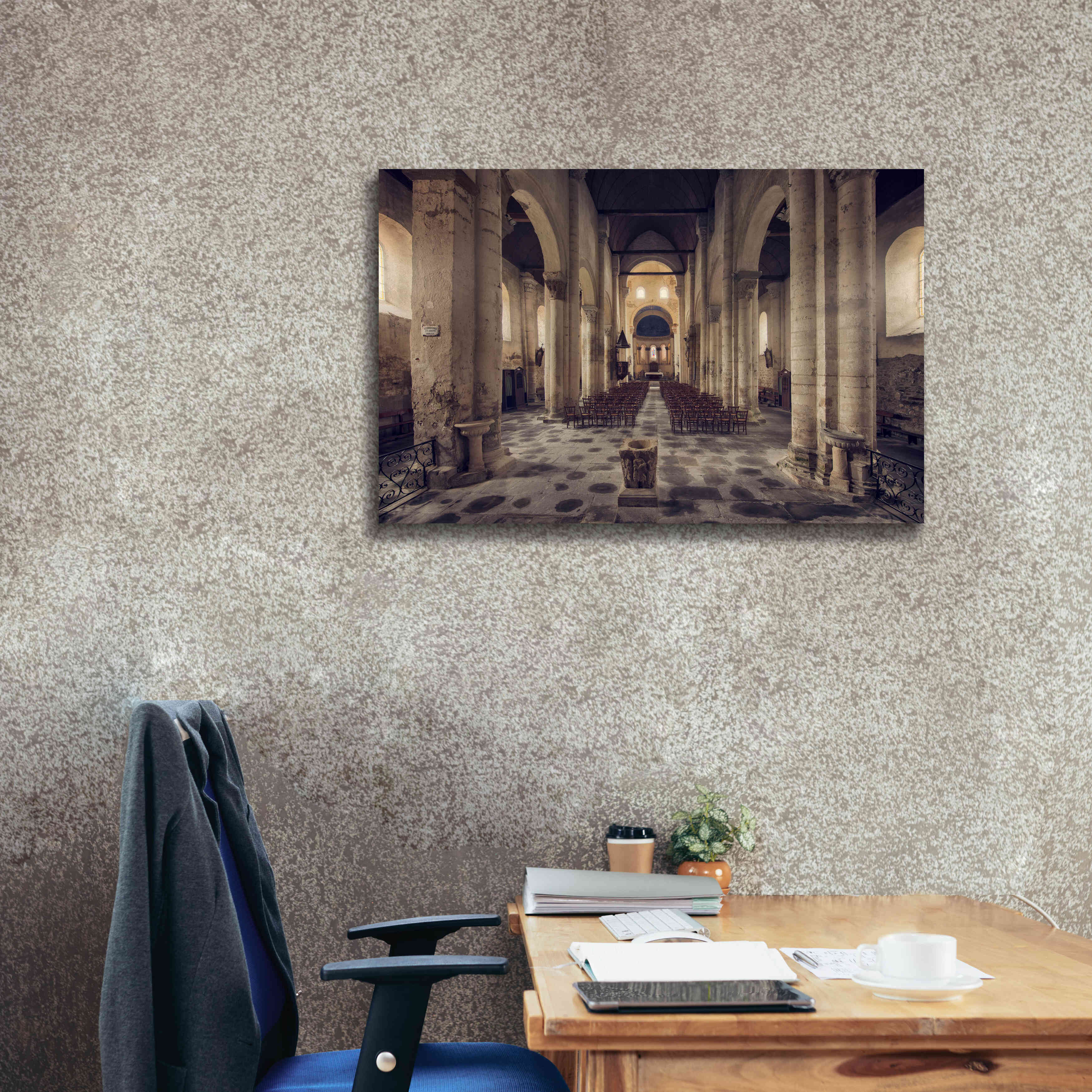 'Inside the Church' by Sebastien Lory, Giclee Canvas Wall Art,40 x 26