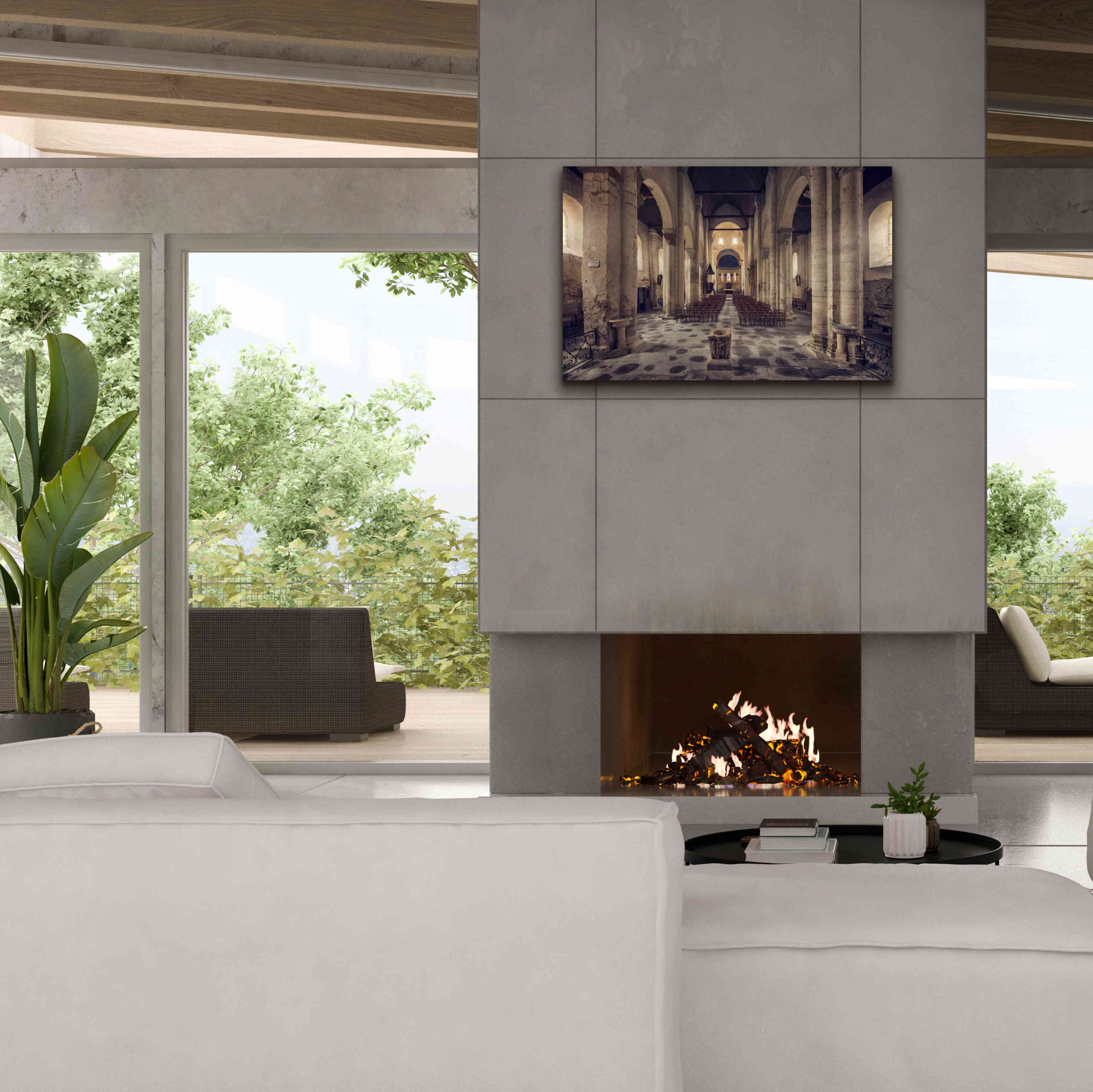 'Inside the Church' by Sebastien Lory, Giclee Canvas Wall Art,40 x 26