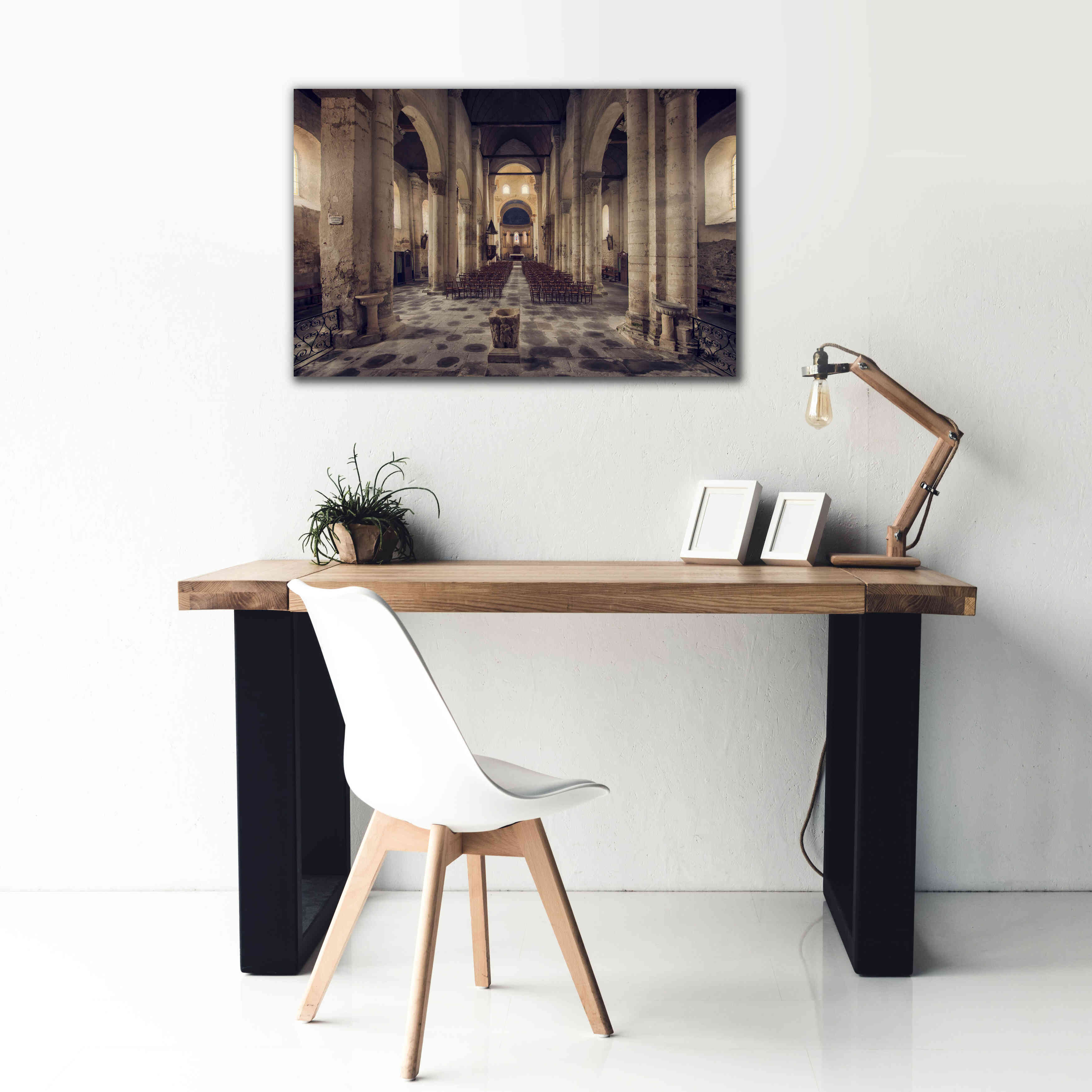 'Inside the Church' by Sebastien Lory, Giclee Canvas Wall Art,40 x 26