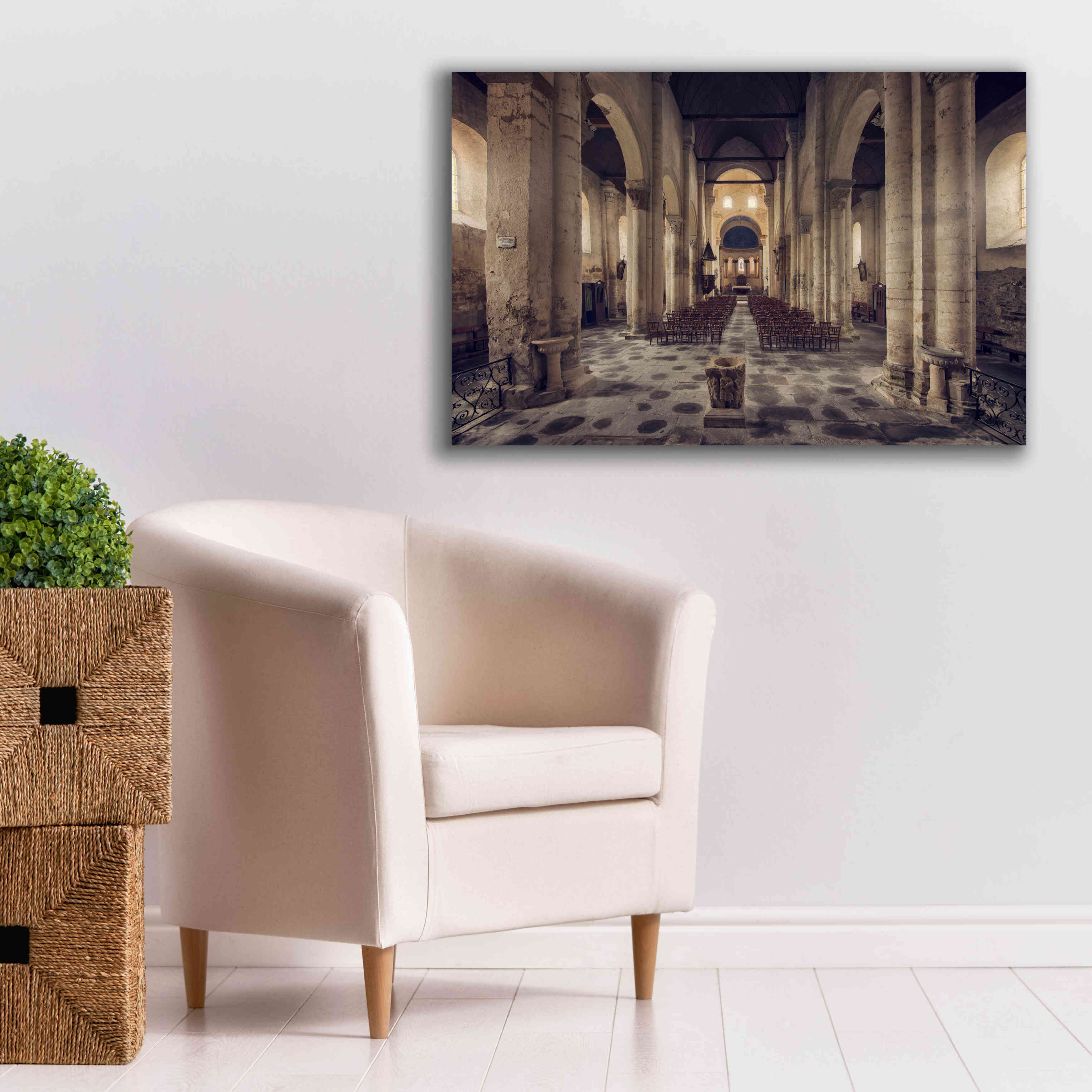 'Inside the Church' by Sebastien Lory, Giclee Canvas Wall Art,40 x 26