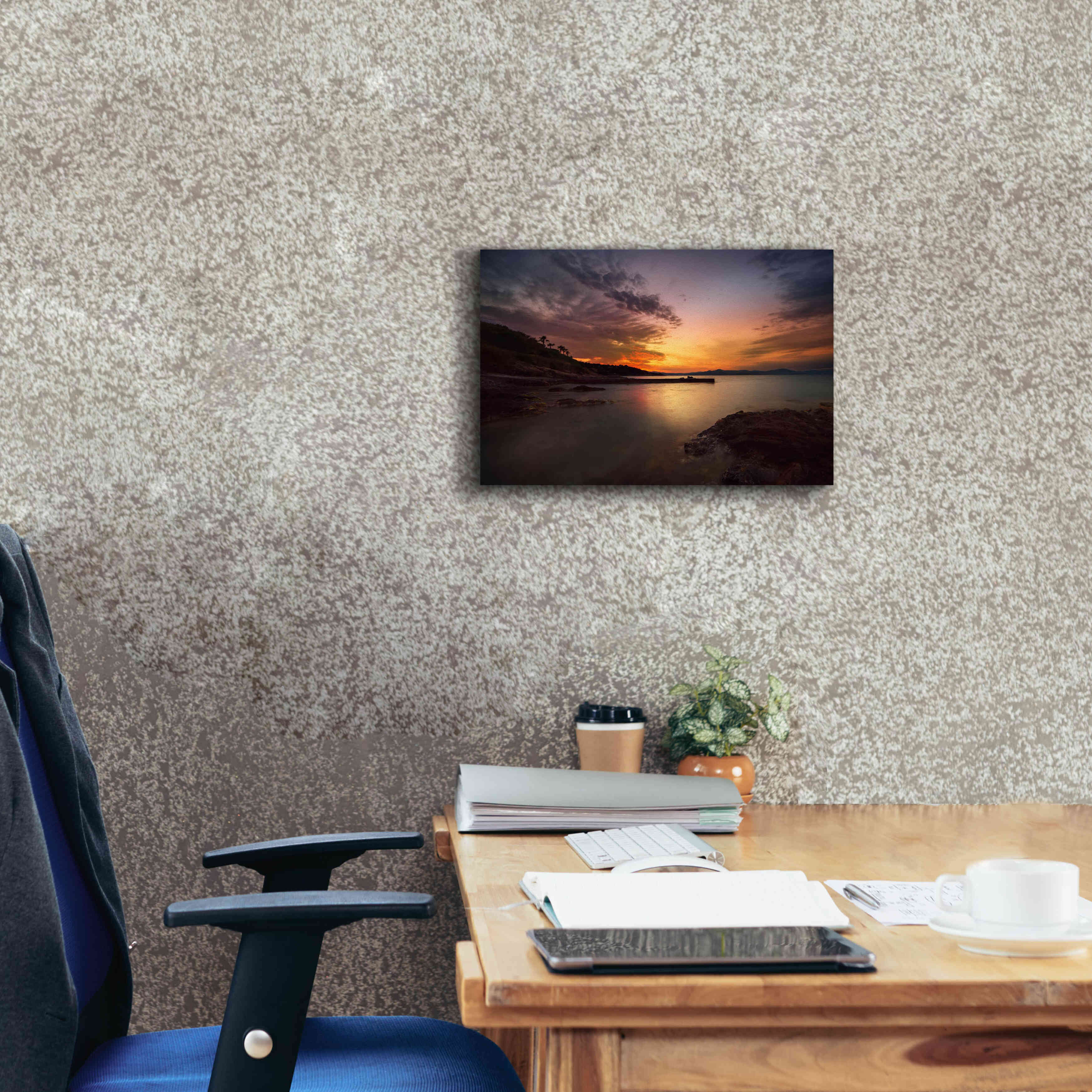 'Fiery Sunset' by Sebastien Lory, Giclee Canvas Wall Art,18 x 12